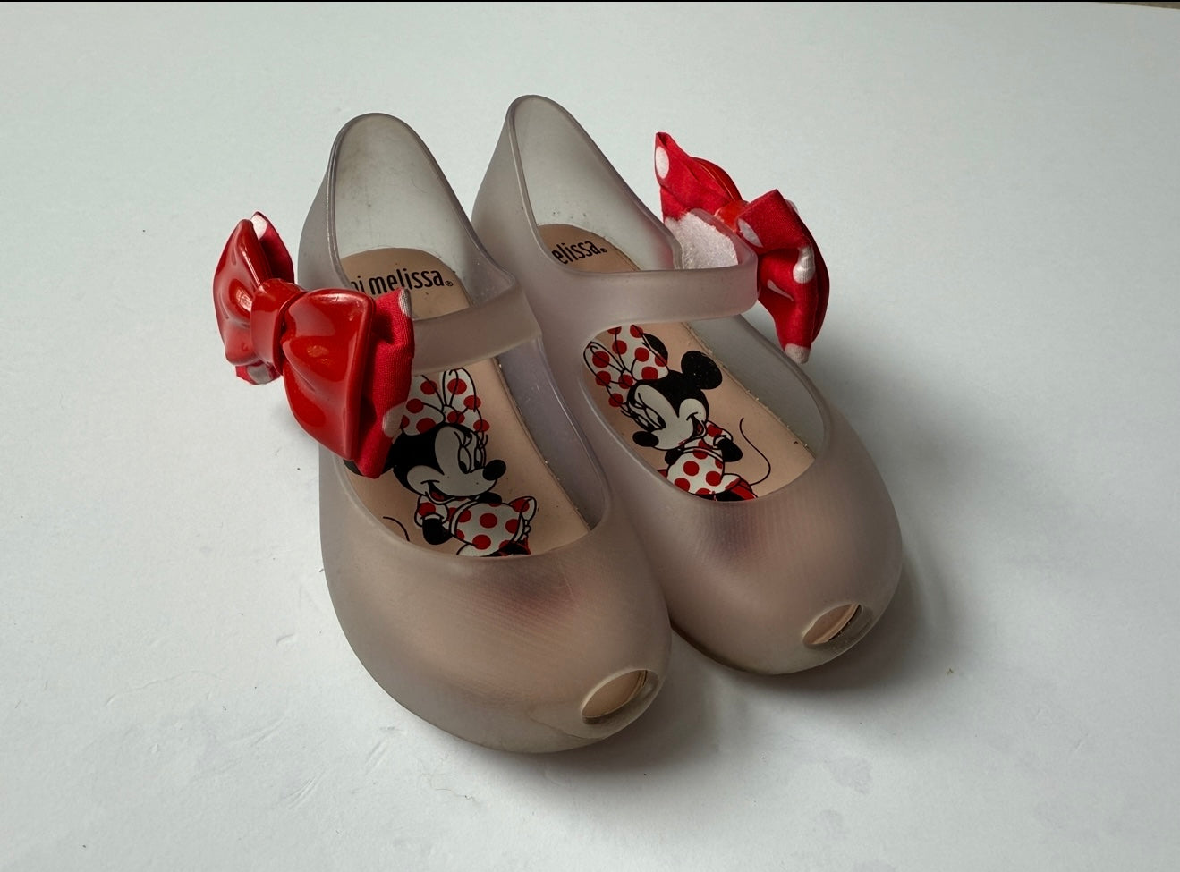 #180 Girls Shoe 7 Mini Melissa Shoe with Minnie Mouse Bow