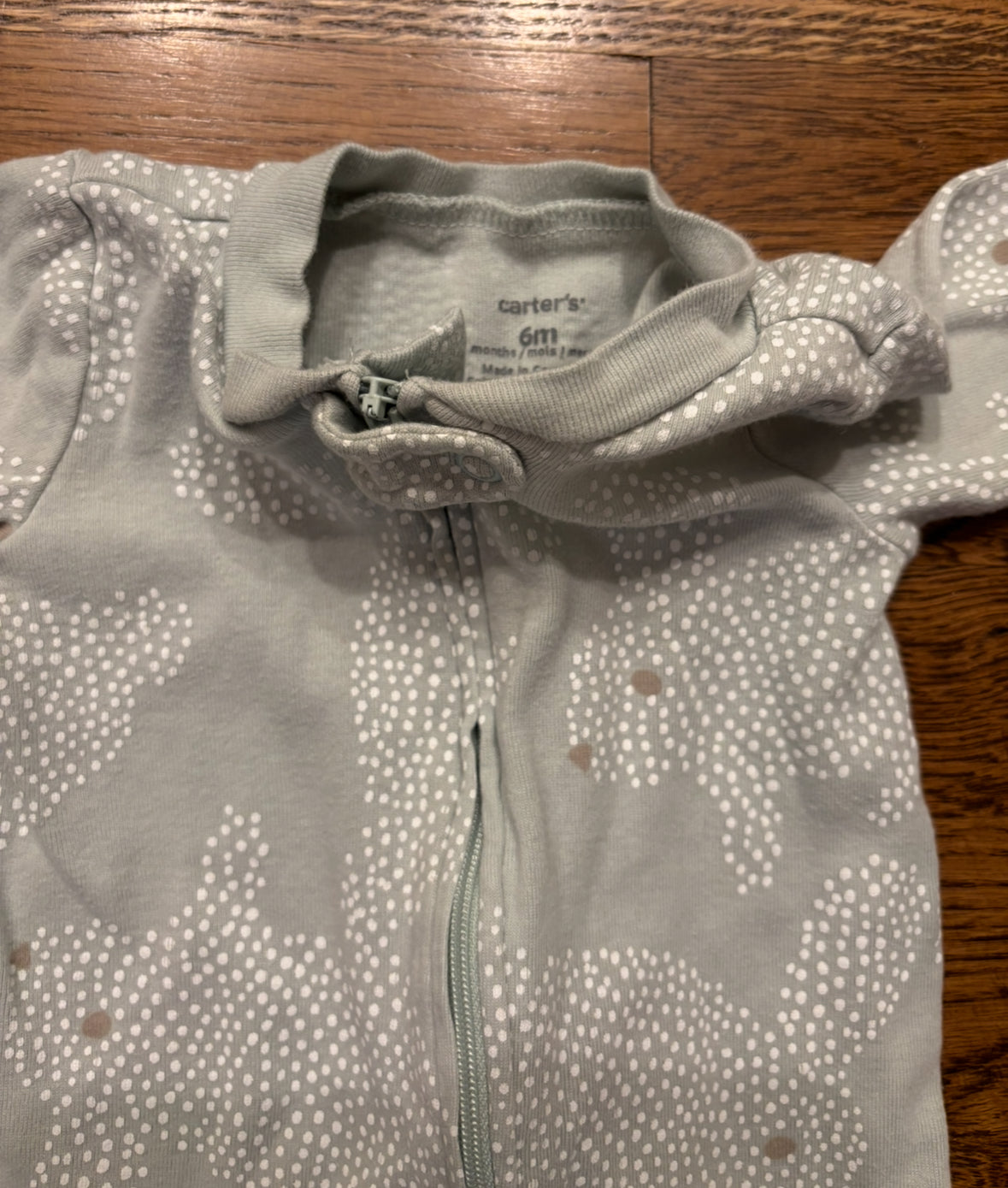 Seller #195 - *REDUCED* Carter’s Bunny Print Sleep N’ Play One Piece Outfit - Size 6 Months