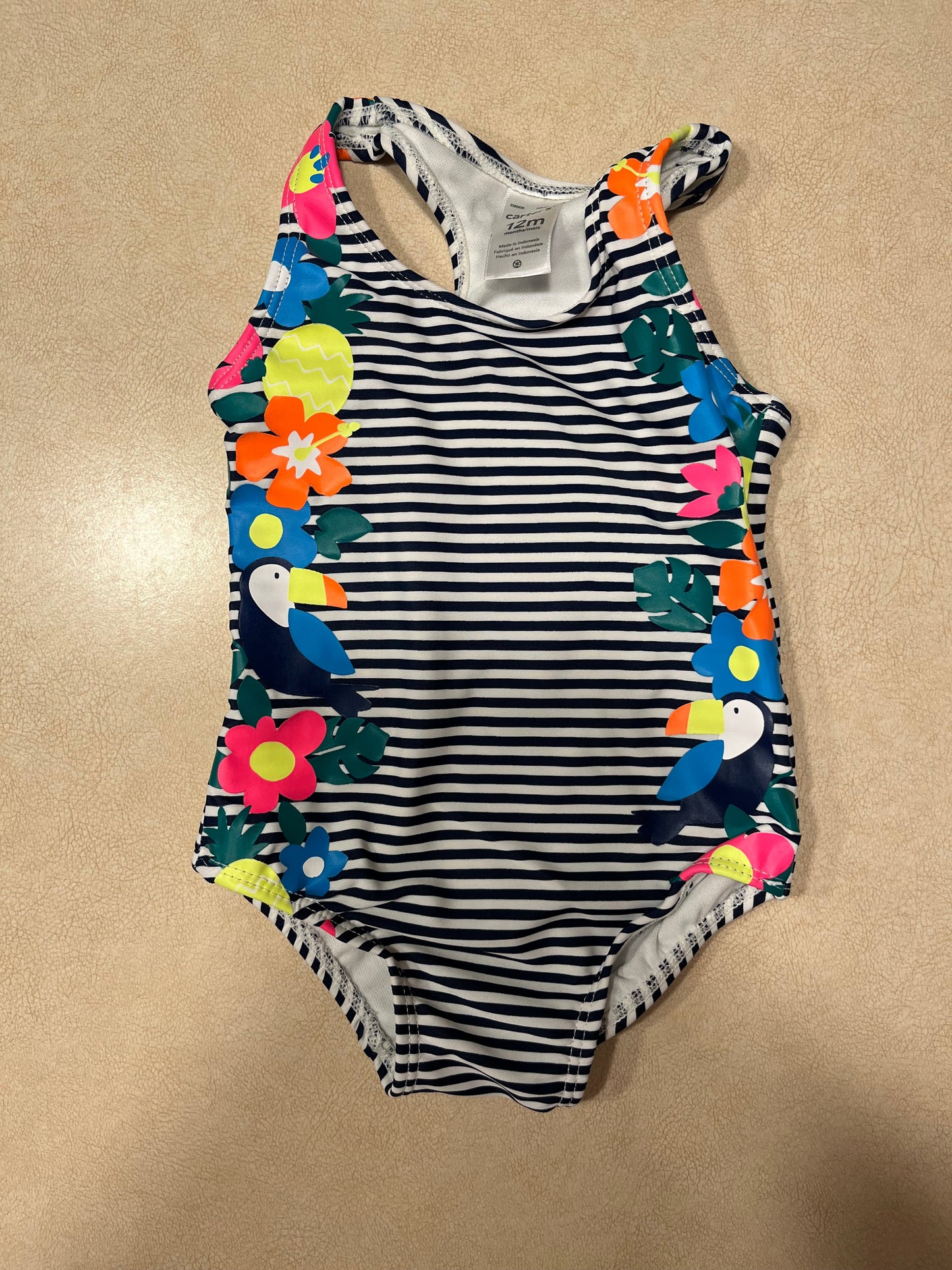 #143 Carter's Tropical Swimsuit Girls 12m