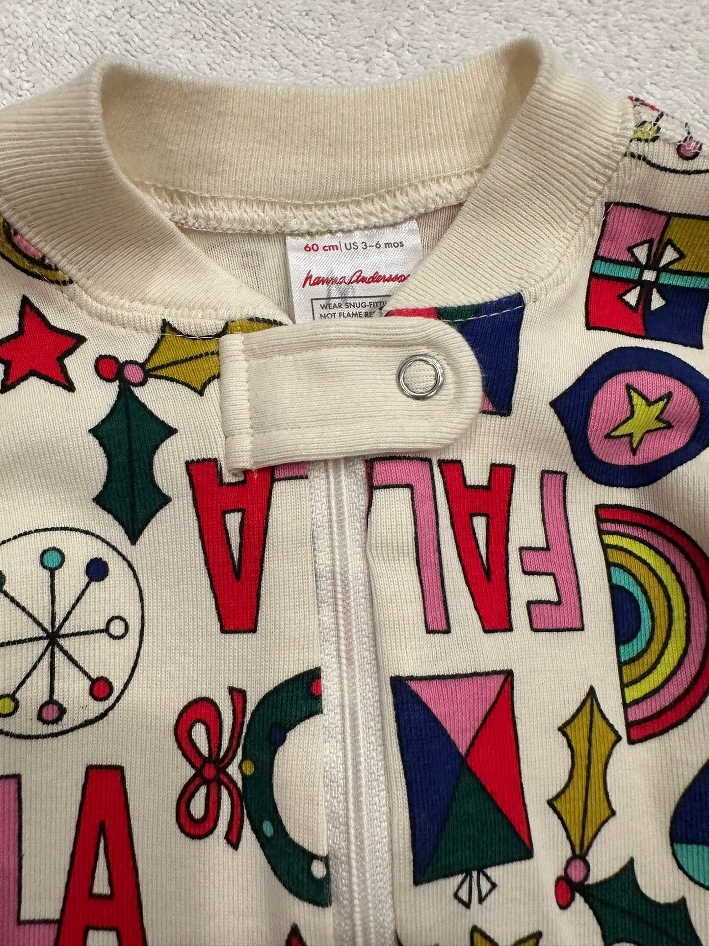 #85 REDUCED Hanna Andersson FaLaLa Christmas Jammies, Infant Girls 60 = 3-6m