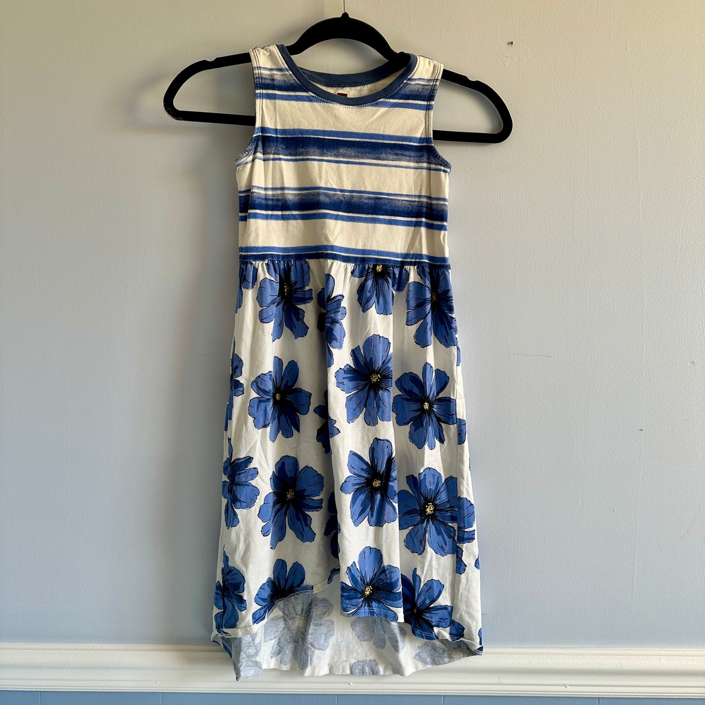 #26 Tea Blue and White Floral maxi Dress size 6