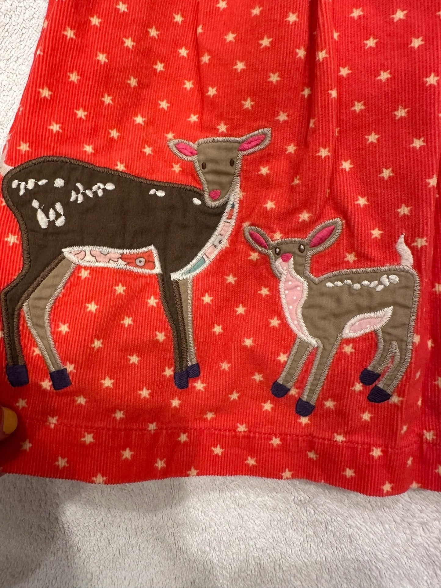 #85 REDUCED Baby Boden Deer Corduroy Jumper Dress, Infant Girls 12-18m