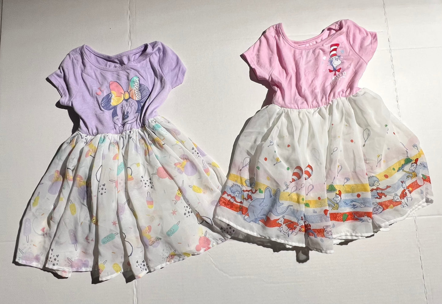 #100 Girls 3T Minnie and Dr Seuss Poofy Dresses