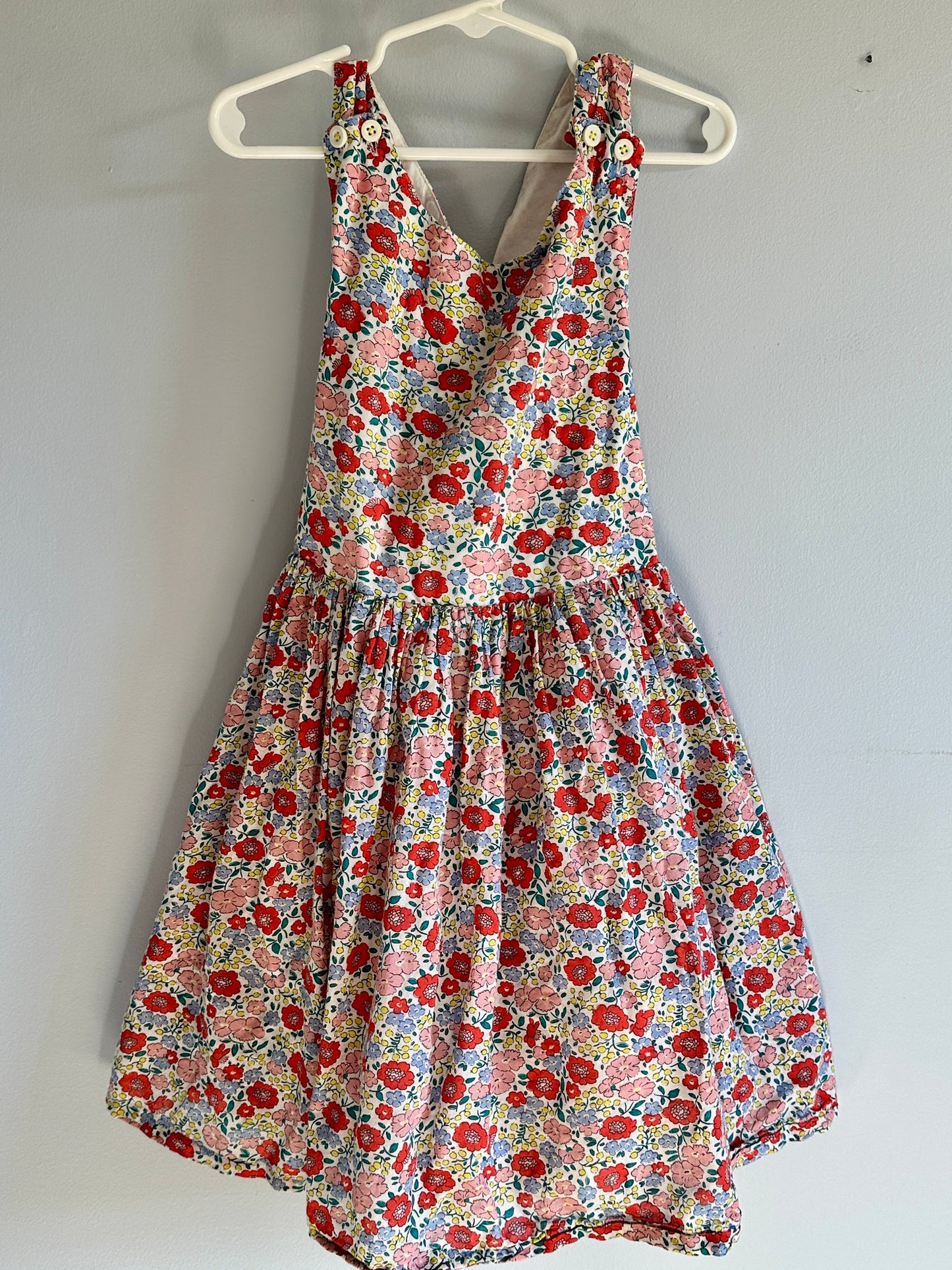#26 Mini Boden Floral cross back dress size 6/7
