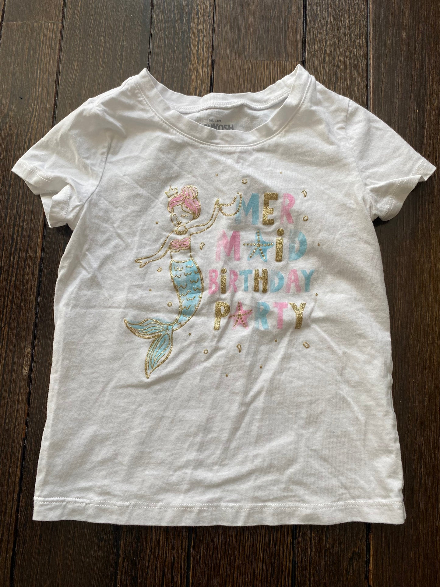 #117, Mermaid Birthday Shirt, Girls 4T