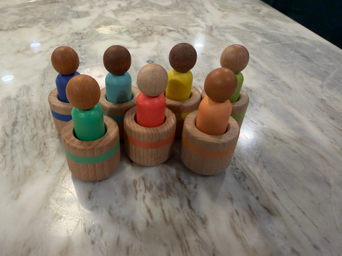 Seller #65 Lovevery peg people with matching cups