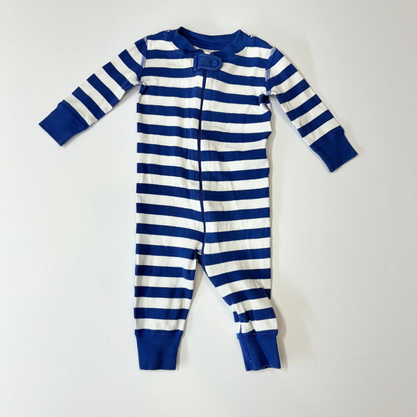Seller 189 6-9m (60cm) Hanna Andersson Zip Sleeper - Blue/White Stripe GUC