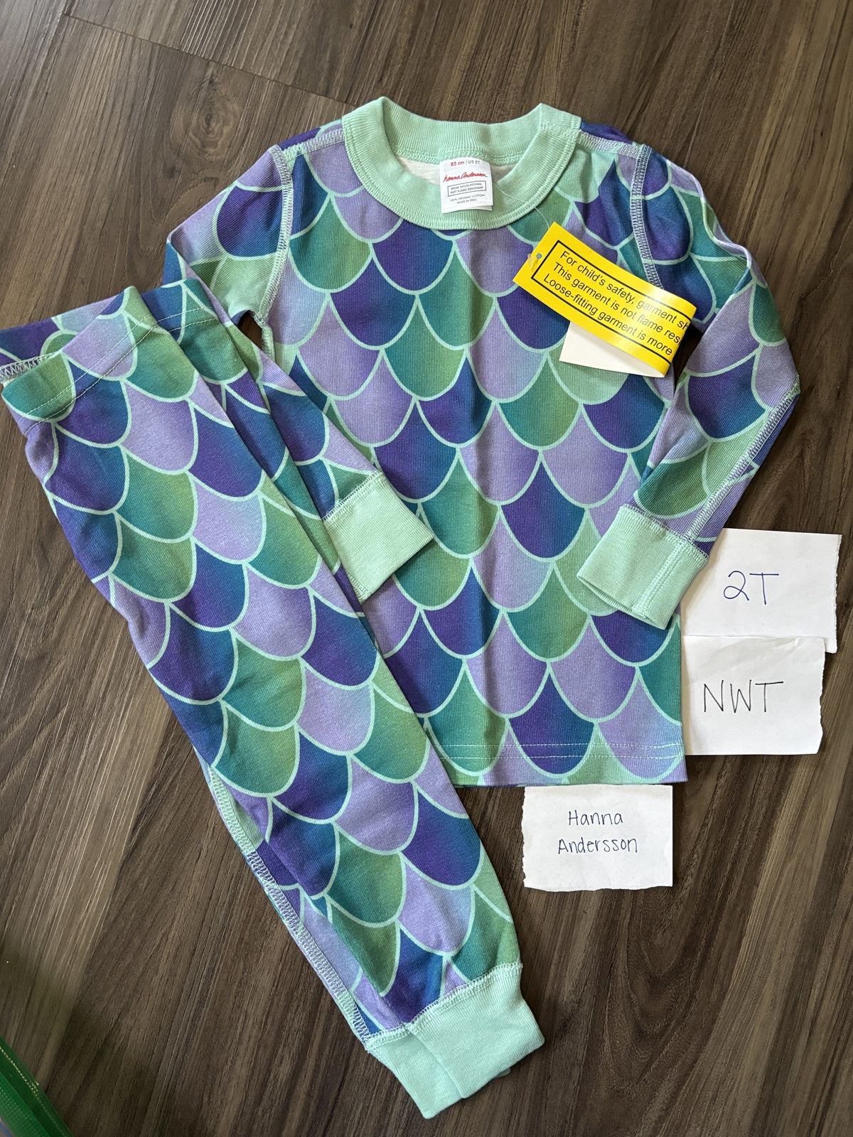 #138 - 2T NWT Hanna Andersson Mermaid Scale PJs
