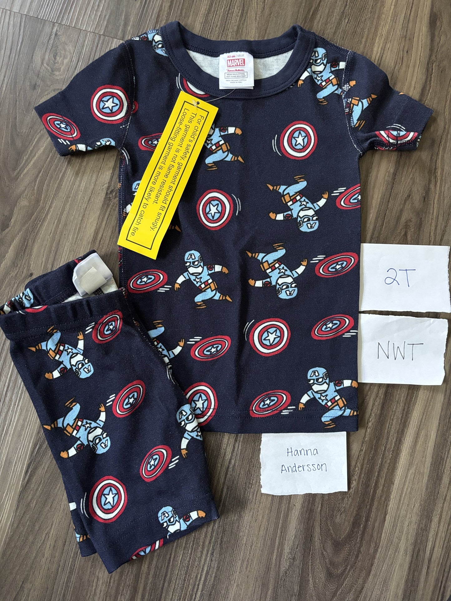 #77 - 2T - NWT Hanna Andersson - Captain America Shorts PJs