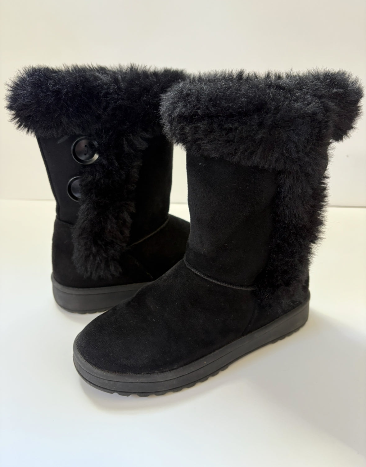REDUCED #40 Kohl’s SO Black Fur Boots girls 2