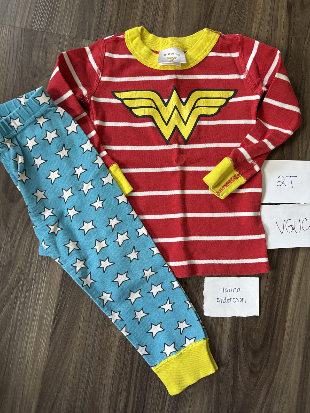 #138 - 2T VGUC Hanna Andersson Wonder Woman PJs