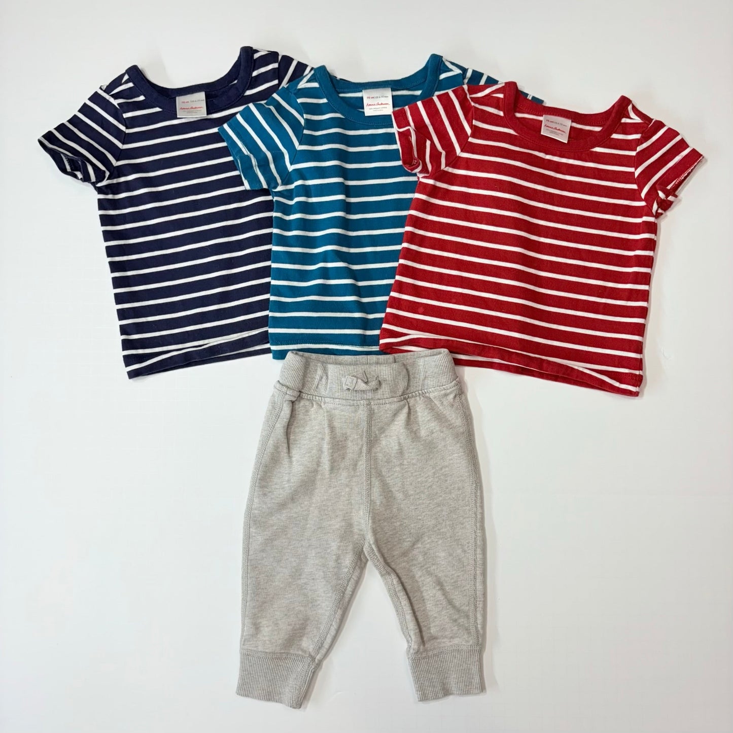 Seller 189 Boys 6-12m Hanna Andersson Striped Tees & Sweatpants Bundle (4pcs) GUC