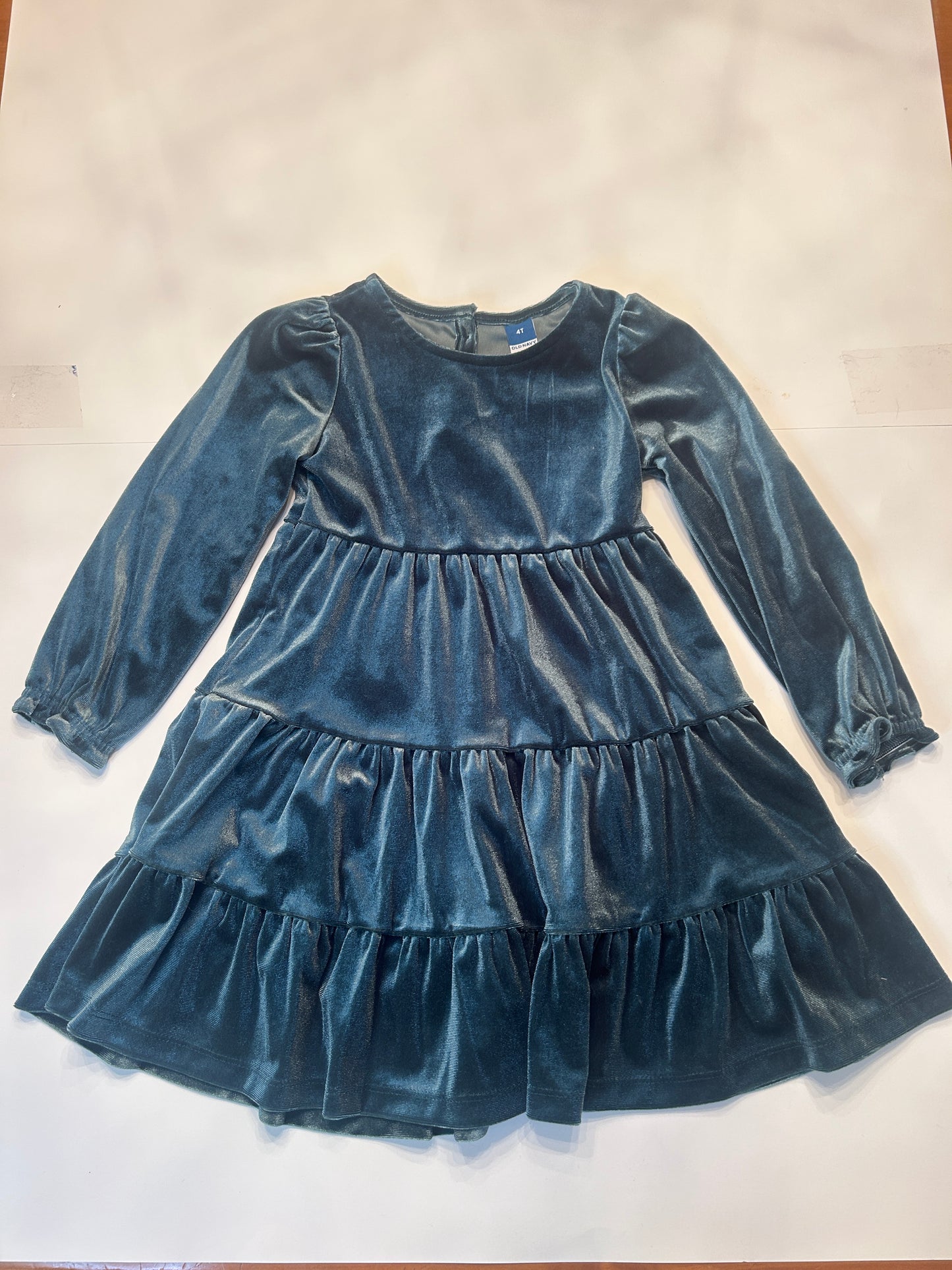 #11-Girls 4T-Old Navy-Green Velvet Dress (1 of 2)
