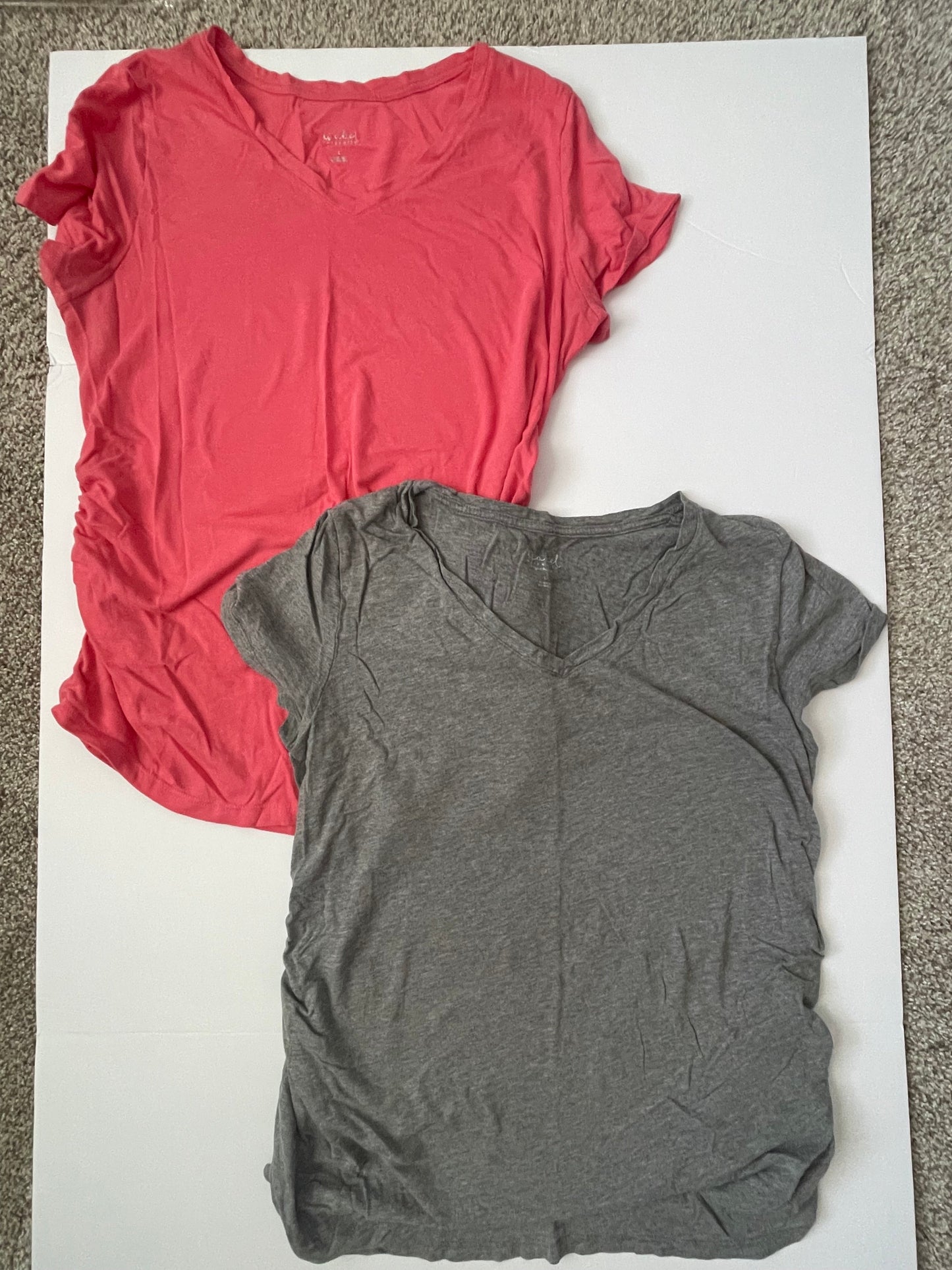 #3 Isabel maternity tshirts (gray & pink) women’s size L