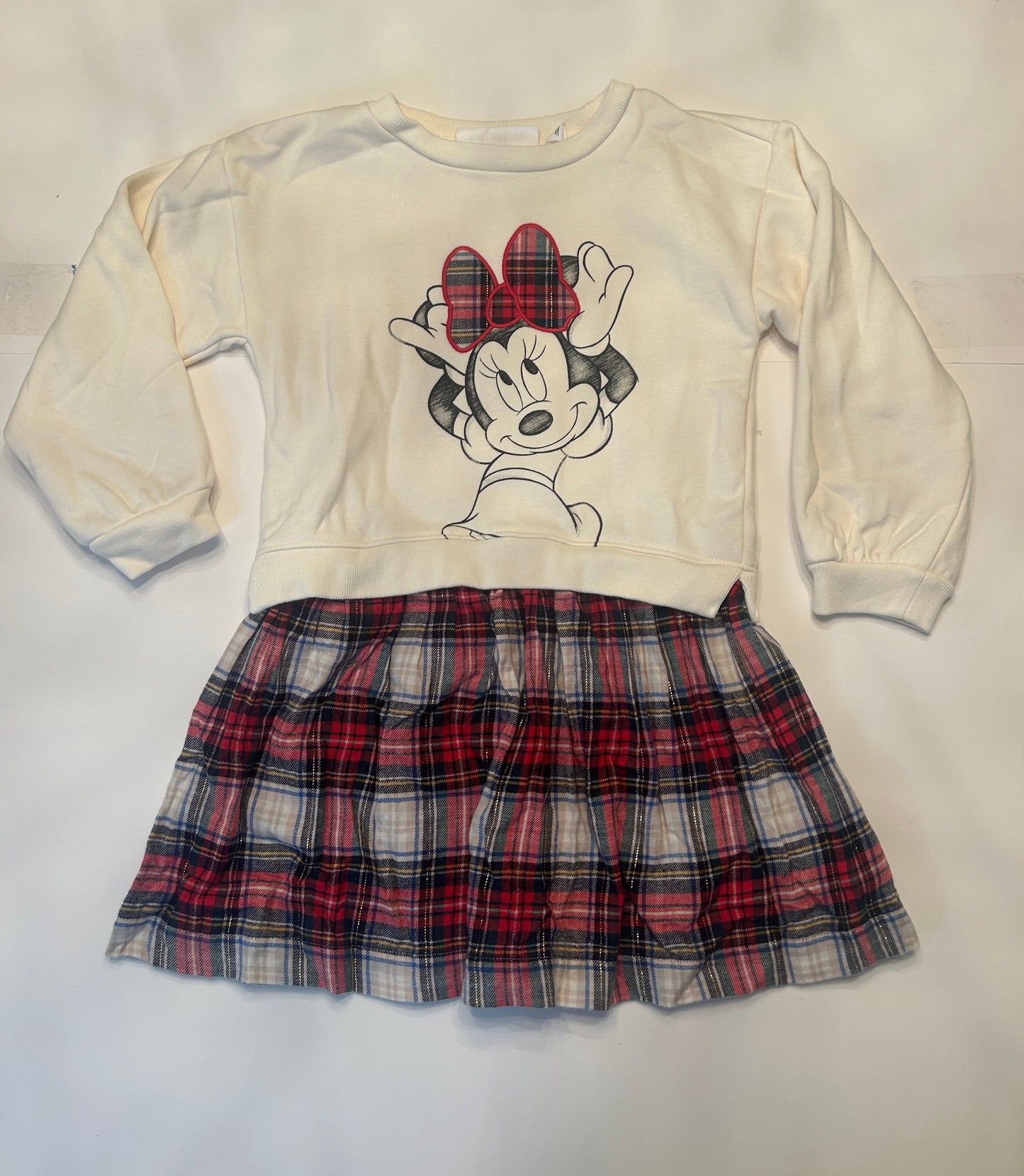 #11-Girls-4T-Gap-Mickey Mouse Plaid Sweatshirt Dress (1 of 2)