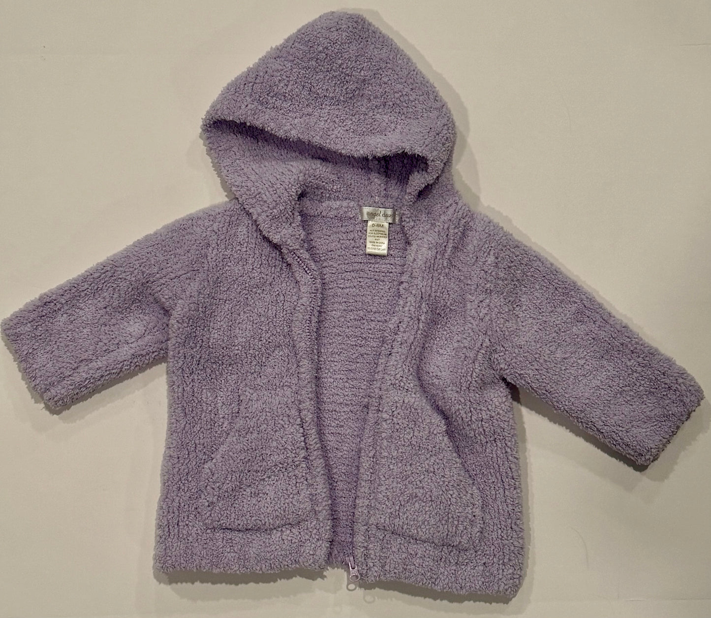 #187 Girls 0-6m Angel Dear Chenille Fleece Lavender Zip Up