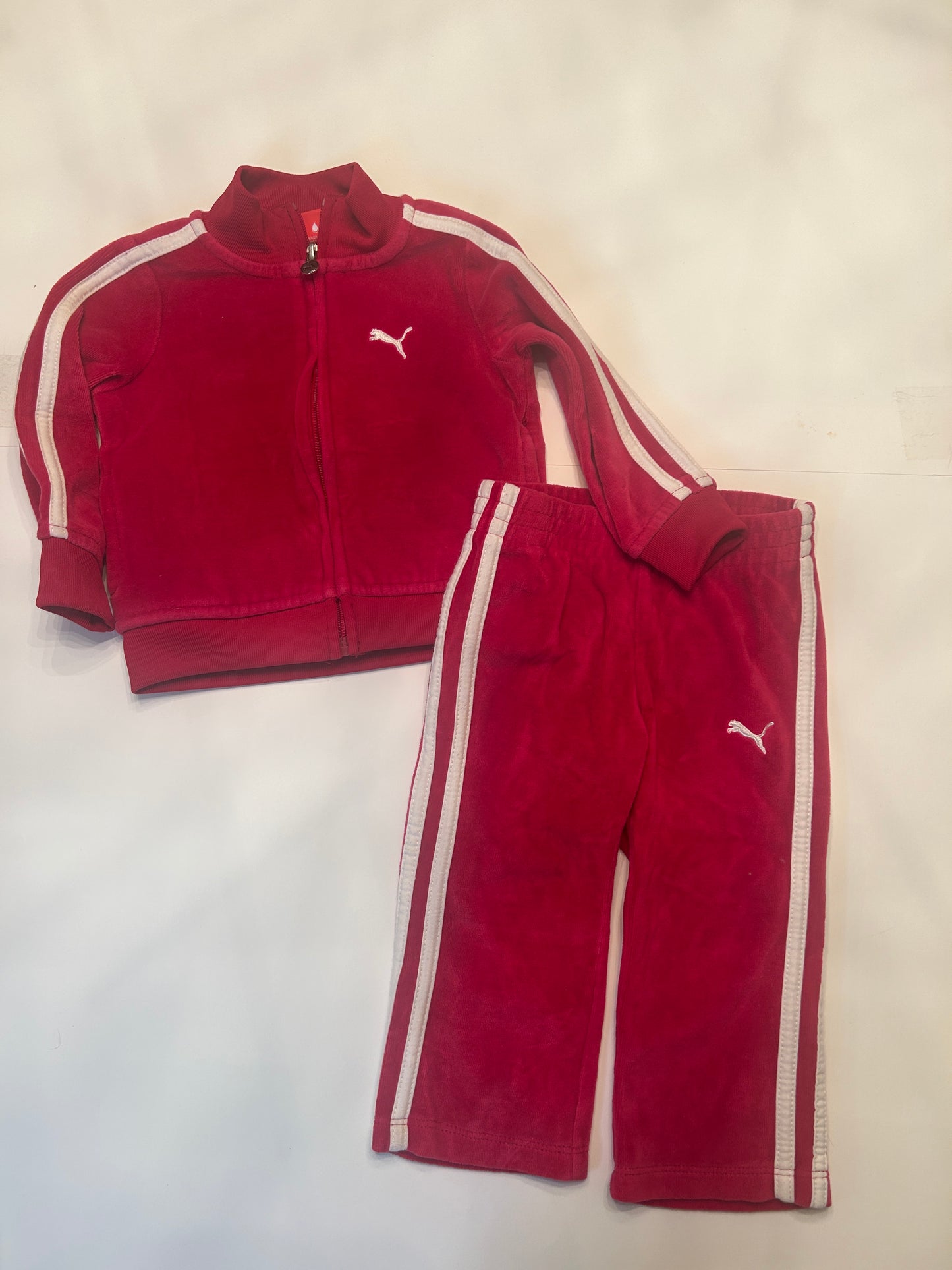 #11-Girls-2T-Puma-Pink Velour Track Suit