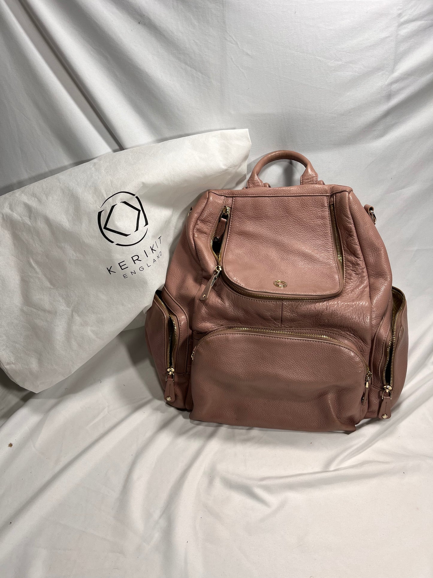 #150 Kerikit leather pink diaper bag
