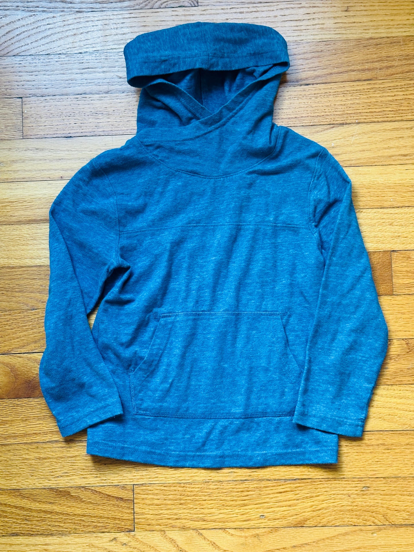 #186 Cat&Jack Blue Cotton Hooded Shirt - boys 4T - EUC