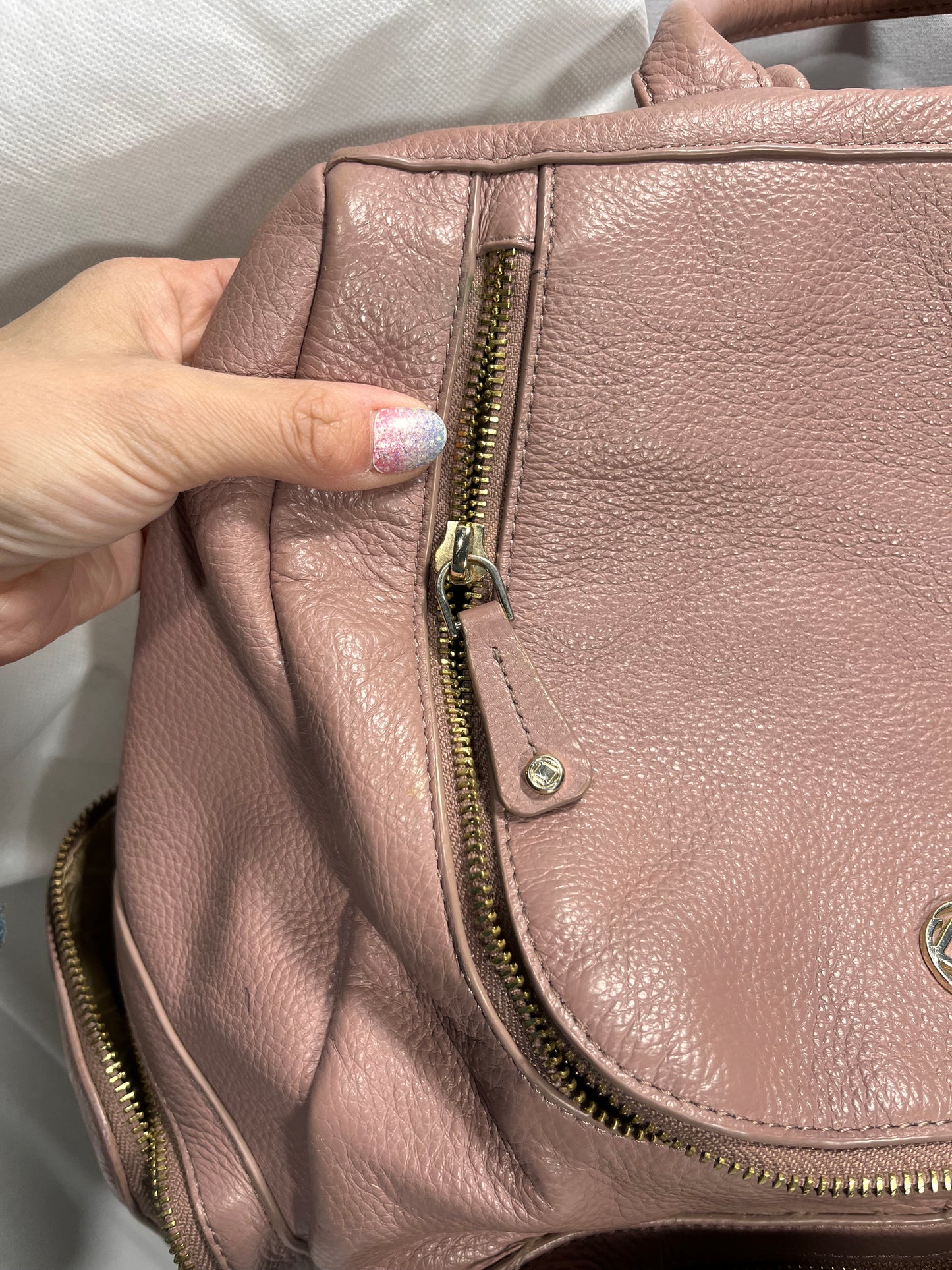 #150 Kerikit leather pink diaper bag