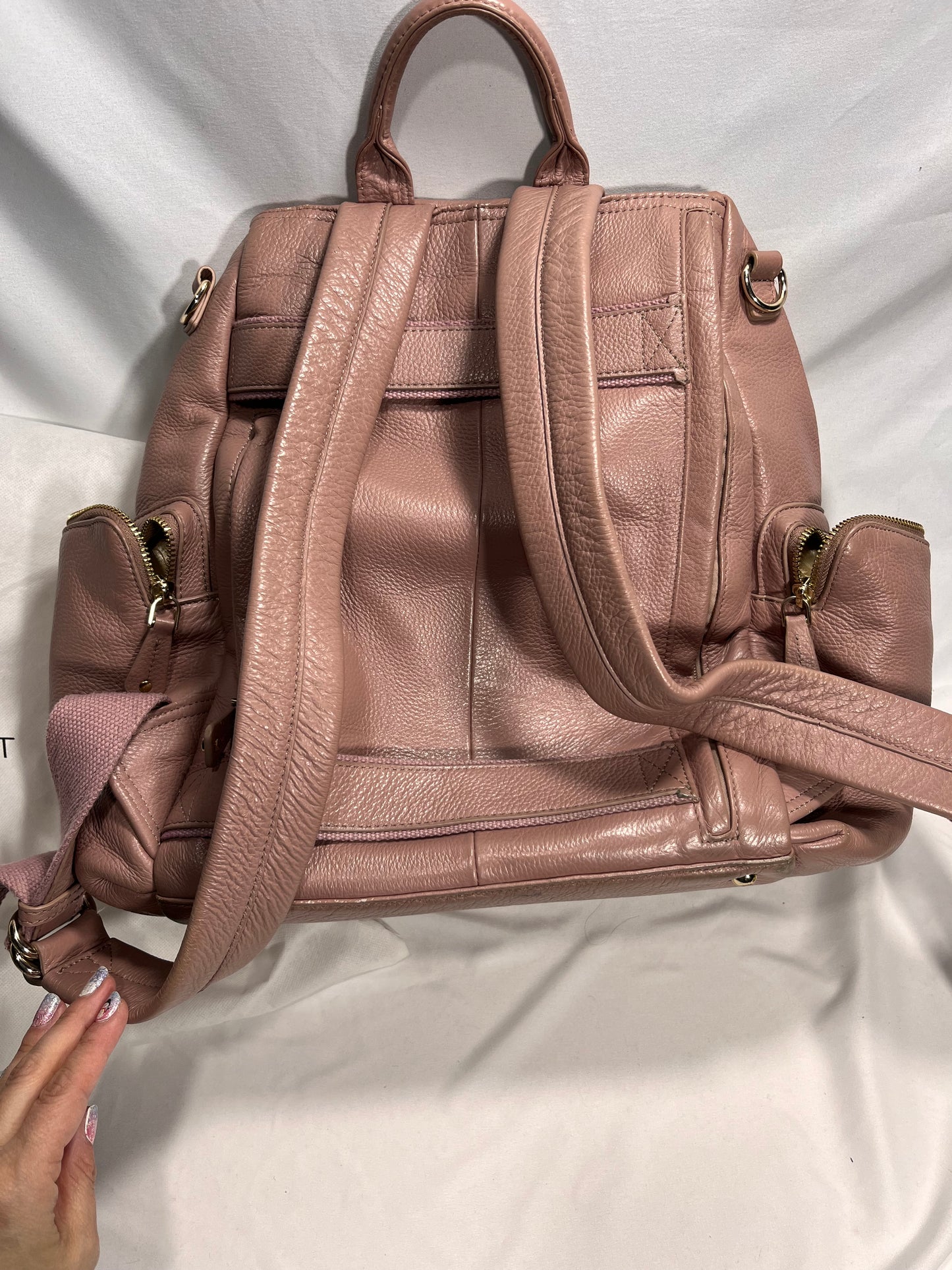 #150 Kerikit leather pink diaper bag