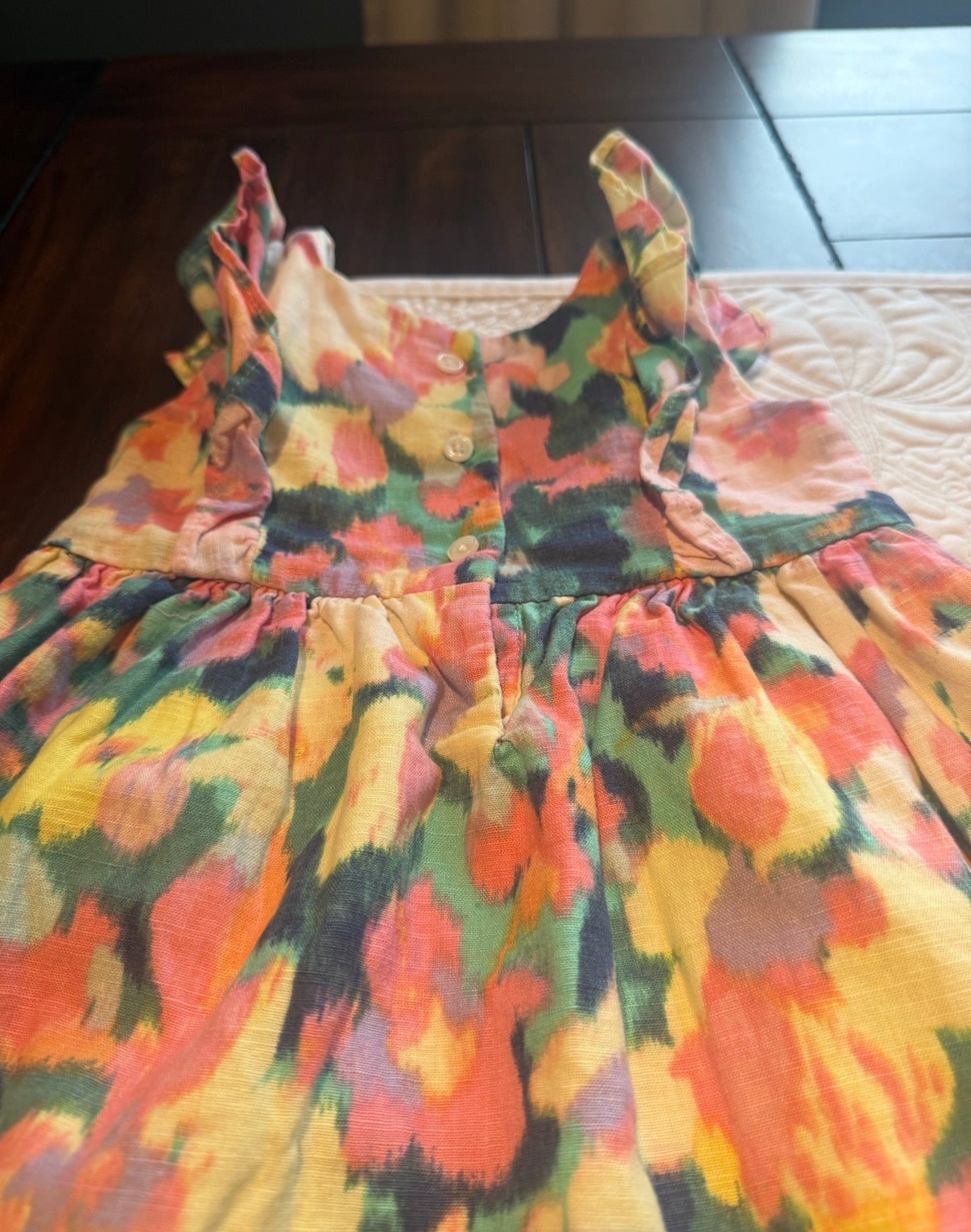 2T Girls Watercolor Flower Dress Baby Gap