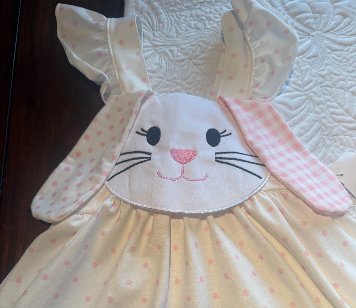 Girls 12-18M Bunny Pinafore Dress