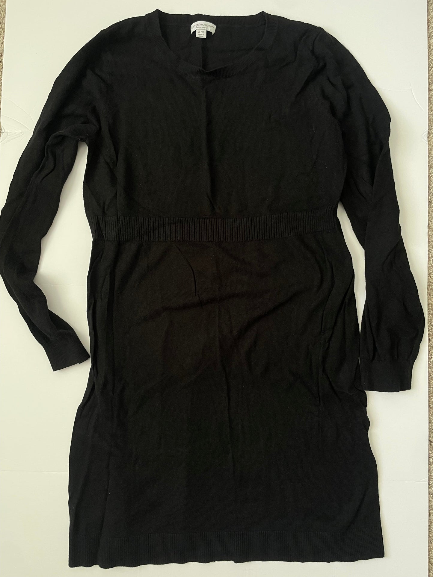 #3 Liz Lange black maternity sweater dress womens size XL