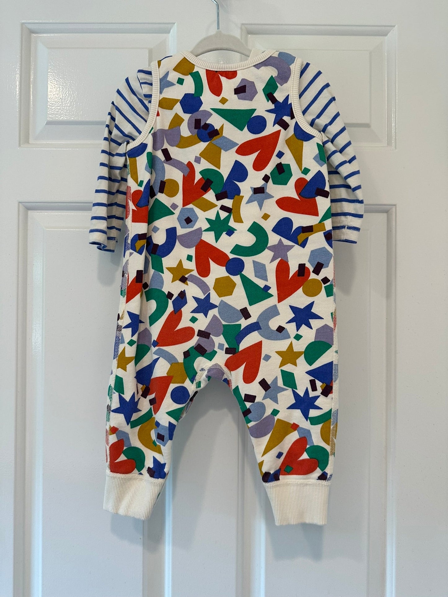 #85 REDUCED Hanna Andersson Alphabet Tshirt + Overall Set, Gen Neutral 75cm = 12-18m