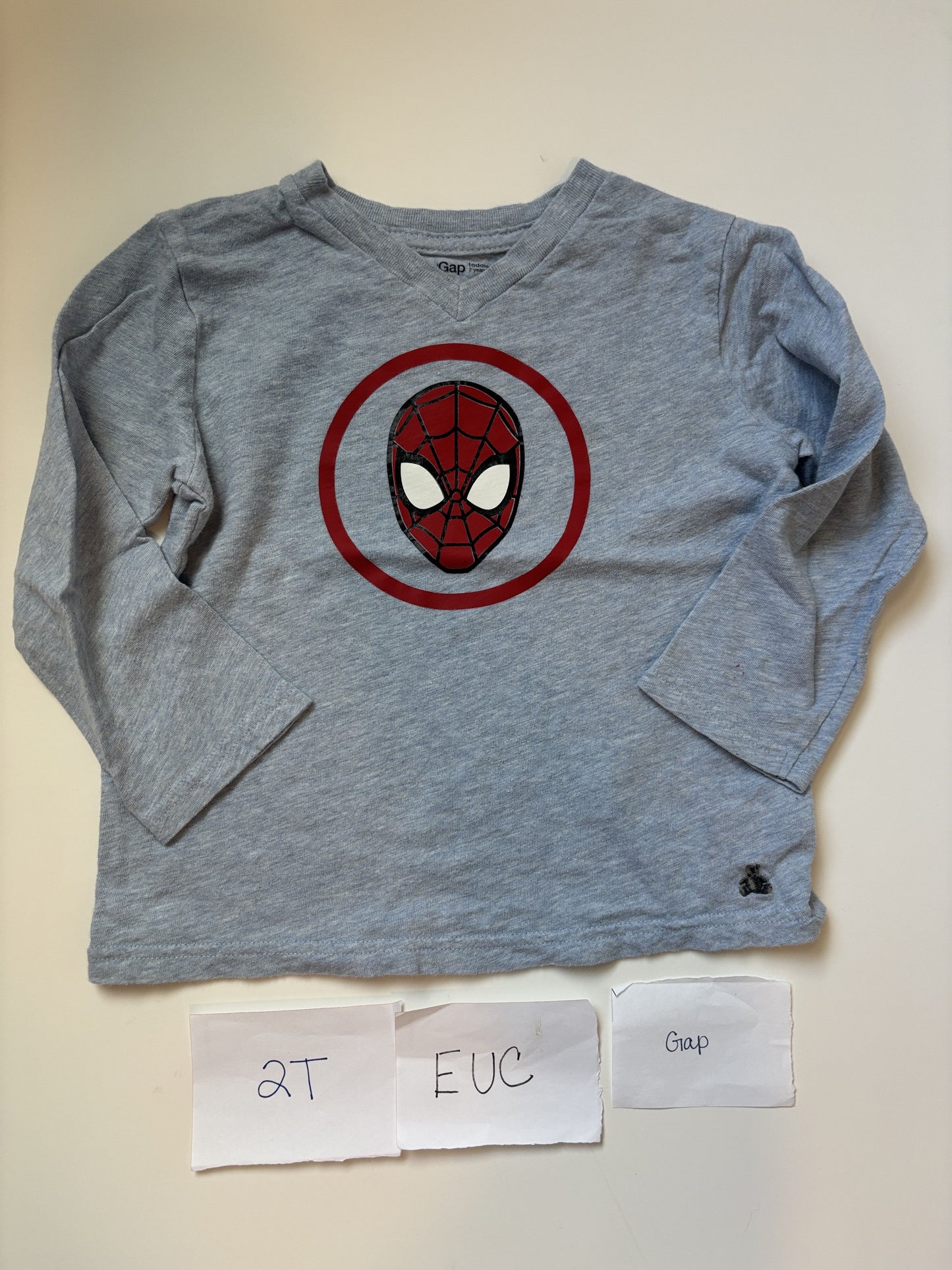 #138 - 2T - EUC Gap - Blue Spiderman Face Shirt - PU 45236