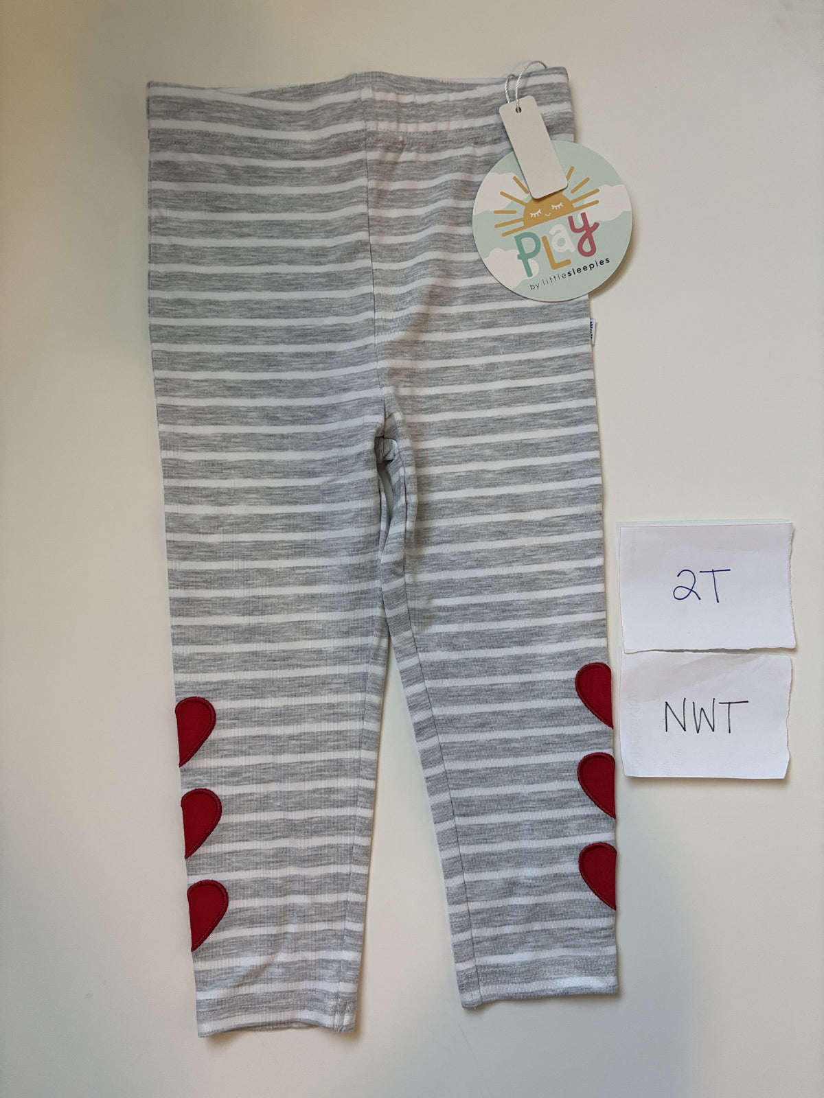 #138 - 2T NWT Bamboo (little Sleepies) Grey striped pants