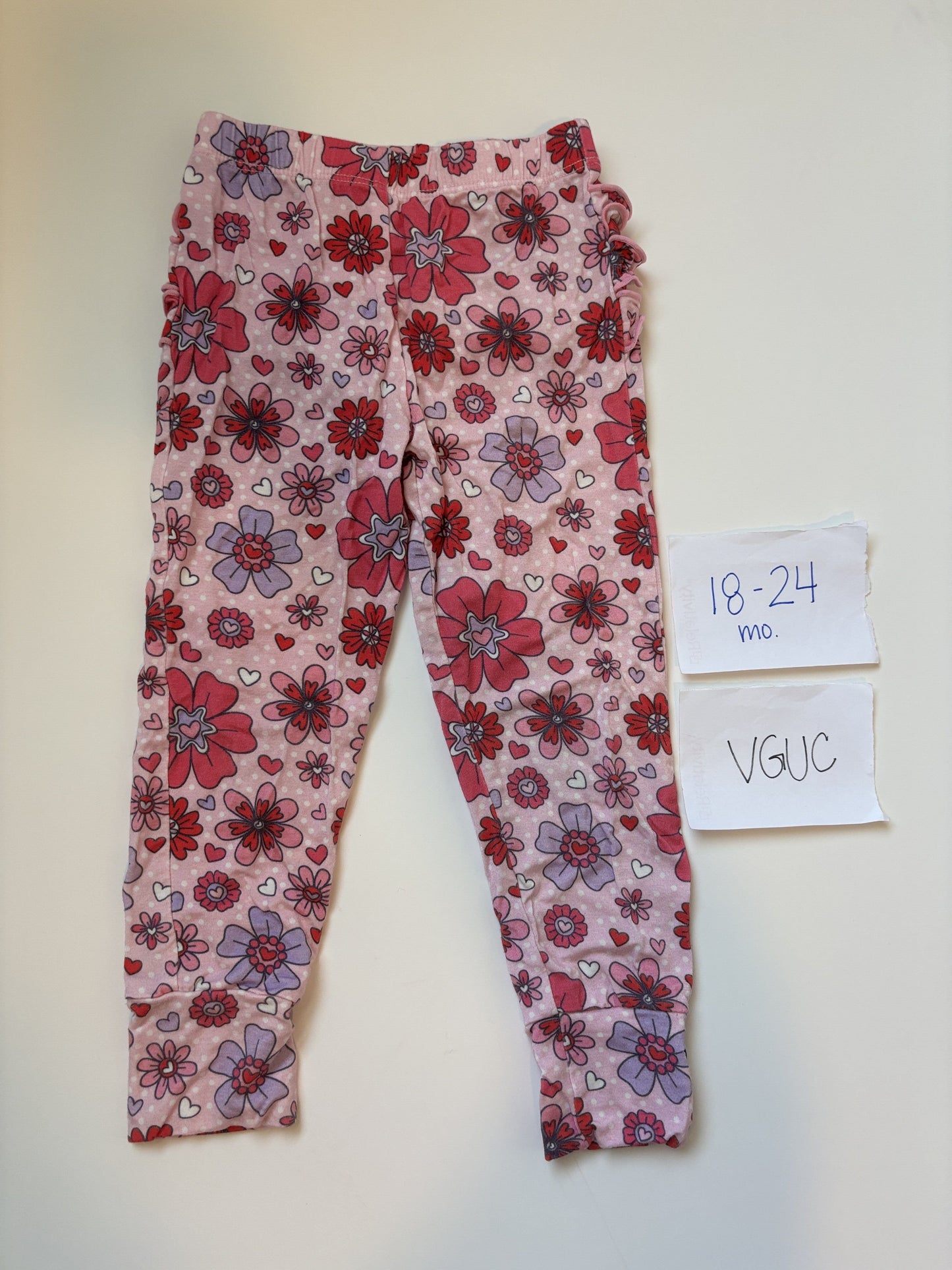 #138 - 18-24 Mo VGUC Bamboo (Birdie Bean) Floral Pants