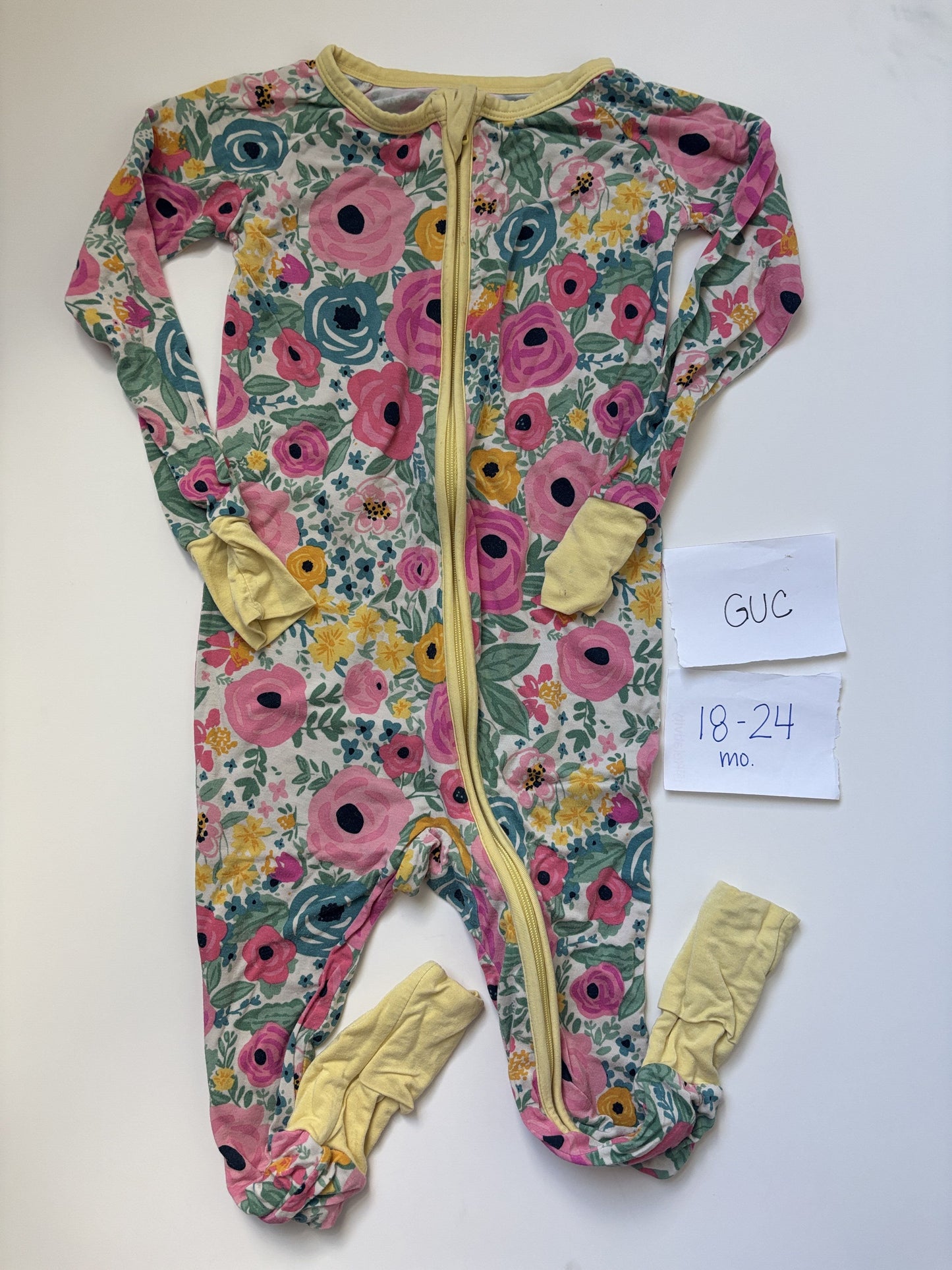 #138 - 18-24 Mo GUC Bamboo (little sleepies) secret garden zippy