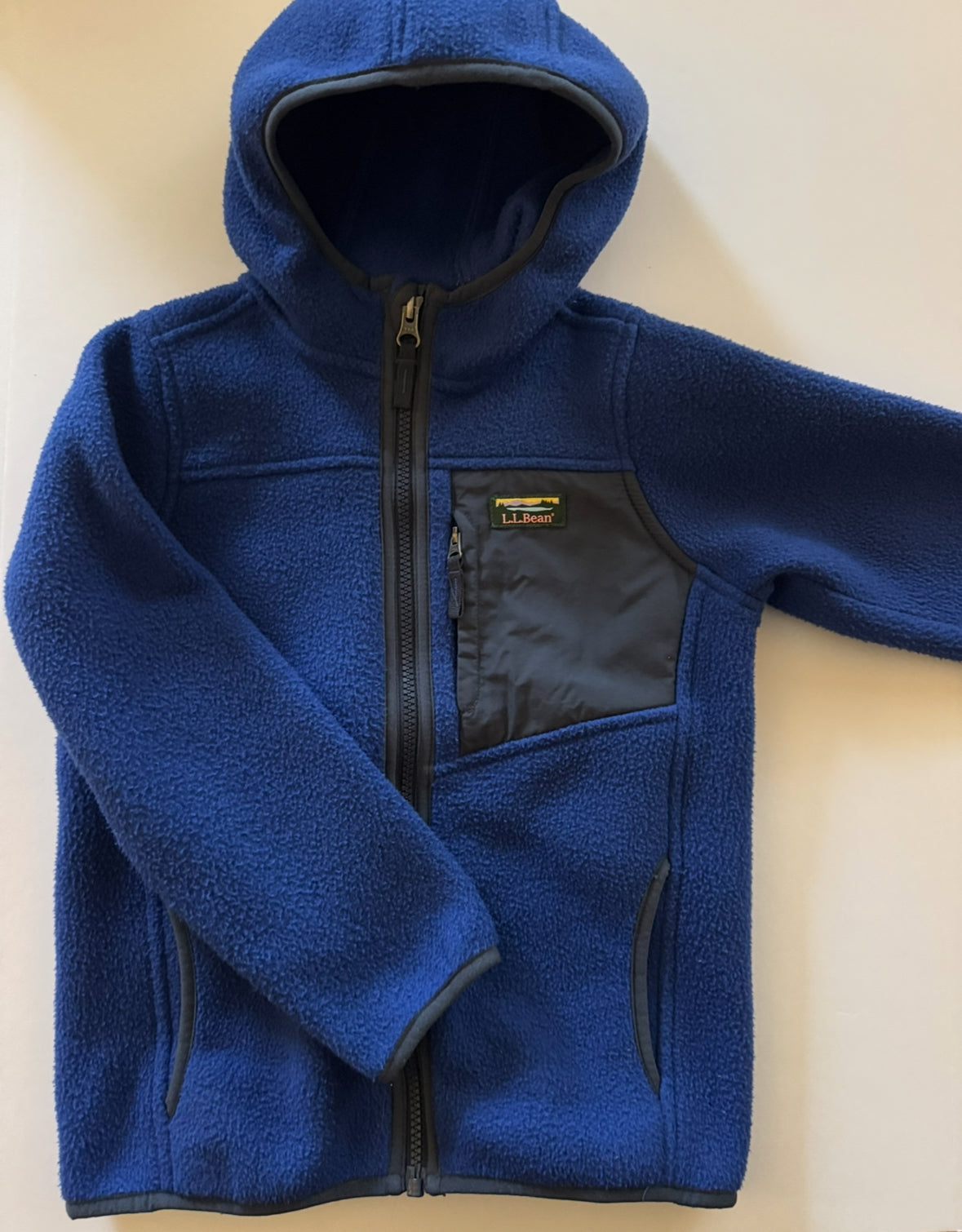 REDUCED #92 Ll Bean boys 5/6 like new blue fleece zip up jacket