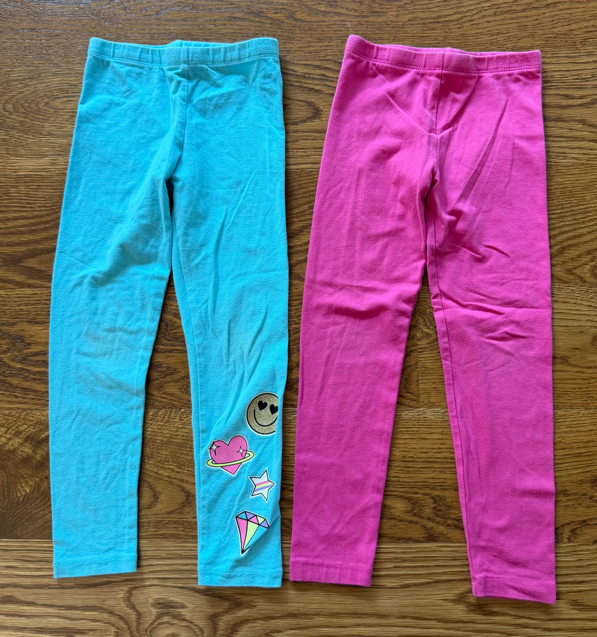 53 - Girls 5T The Children’s Place Legging Bundle (2) (Pink and Light Blue
