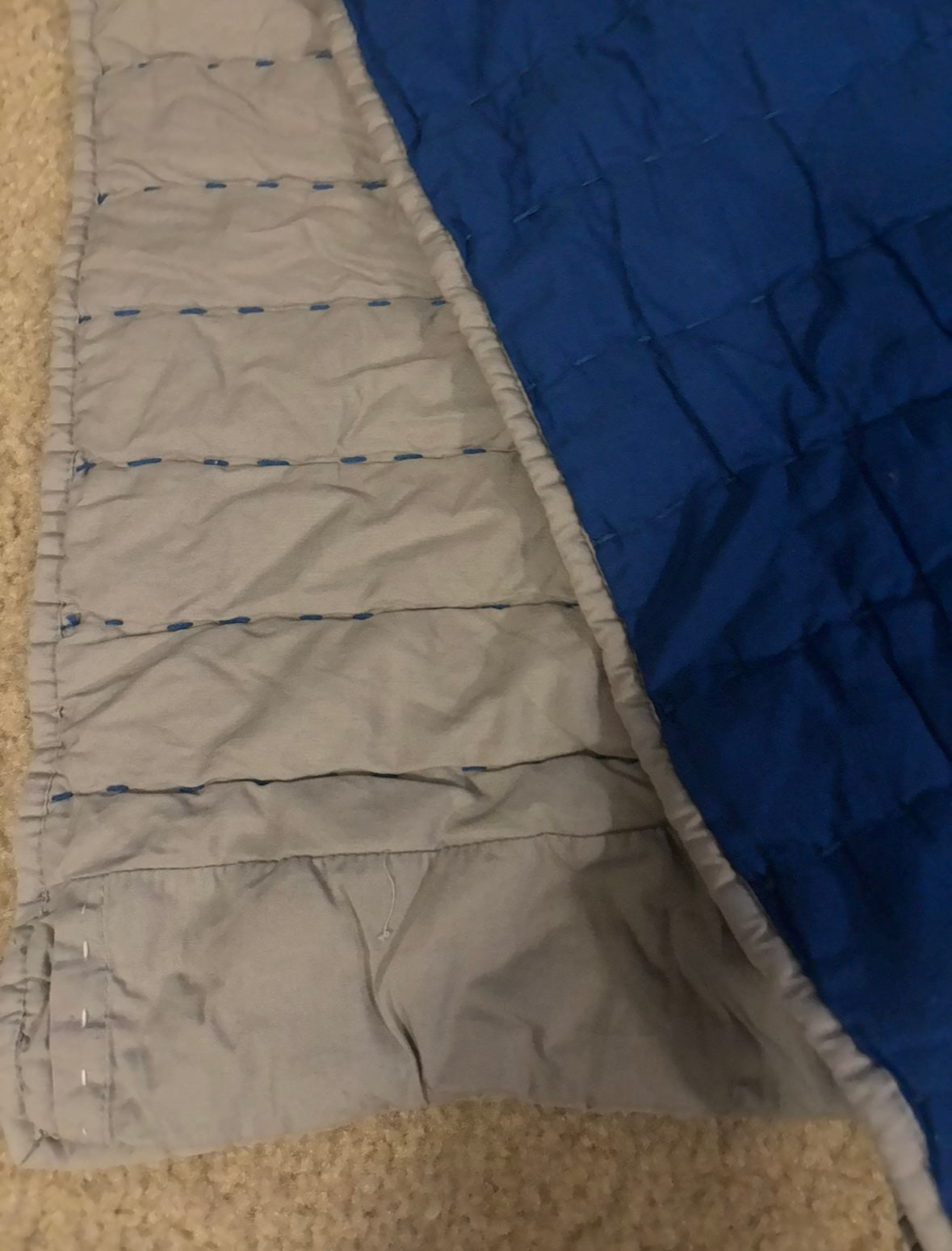 #156 reduced! Pottery Barn PB Kids Branson Toddler Quilt, Nautical Blue