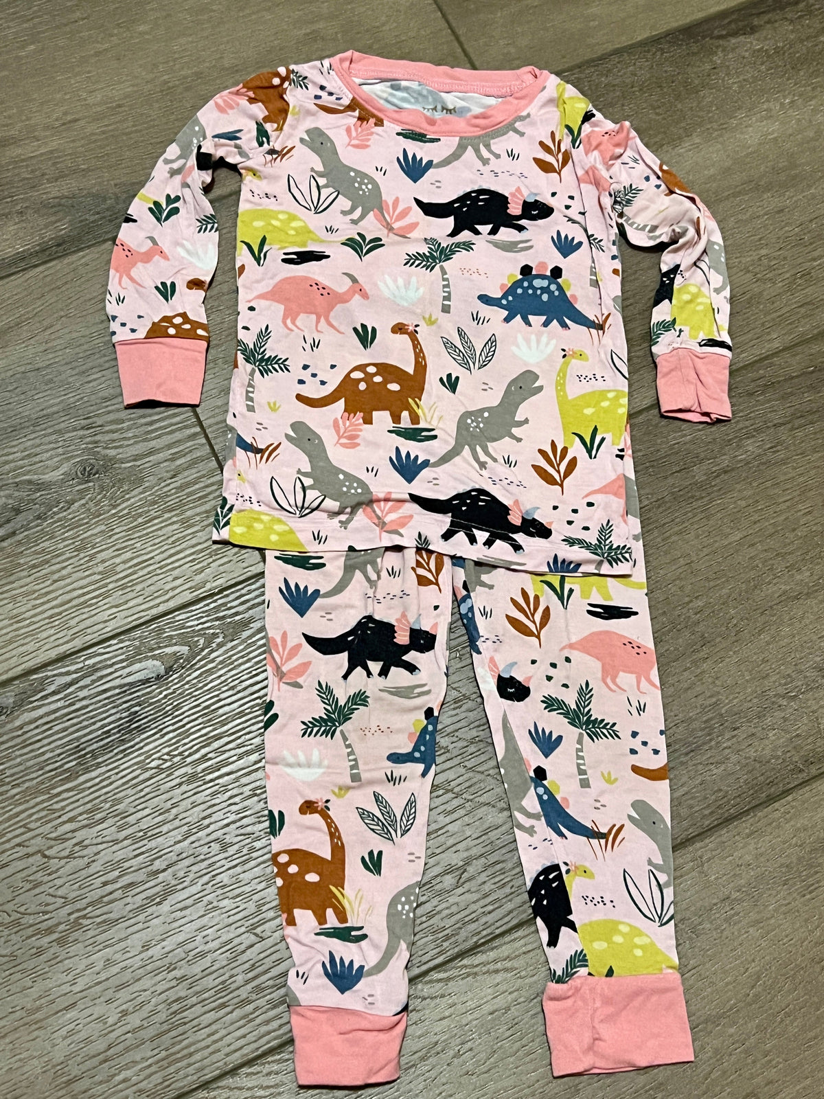 #90 Little Sleepies girls dino PJs, 12/18 mos