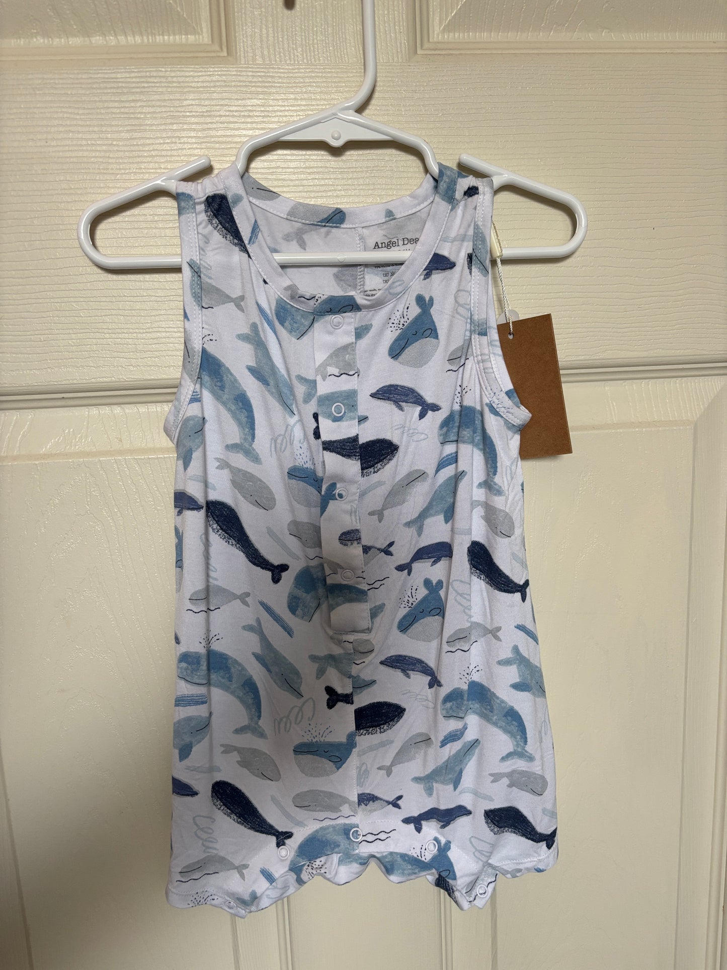 #148 Angel Dear 18-24m Sleeveless Romper NWT- Whales