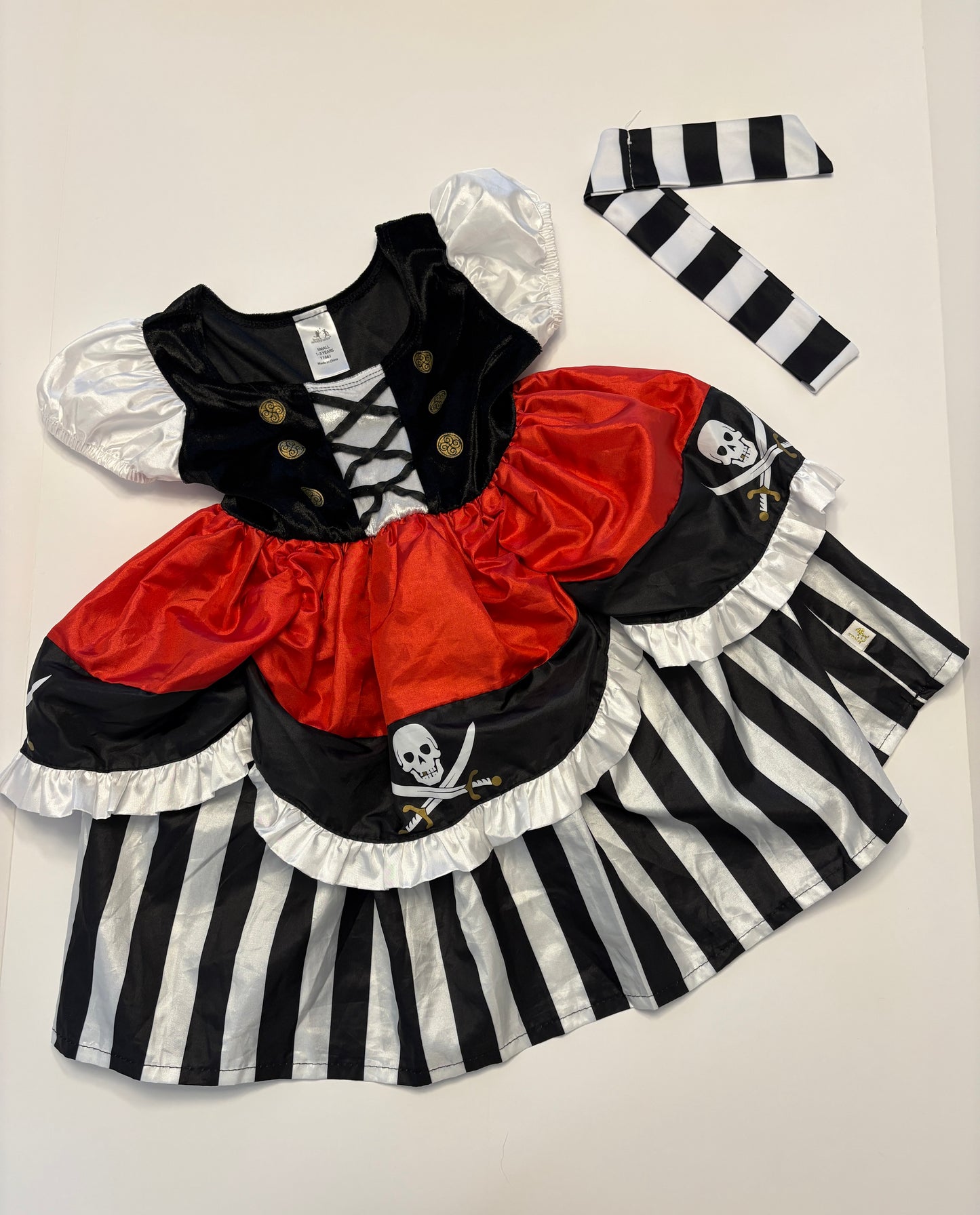 #121 Girls 1-3 years Little Adventures pirate costume, EUC