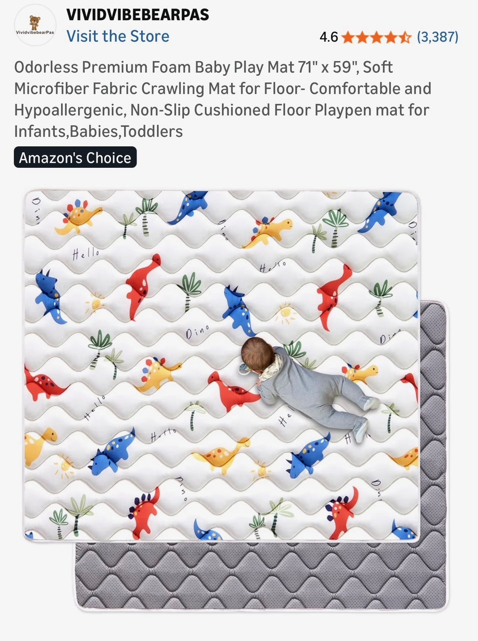 #42 Dinosaur Baby Play Mat