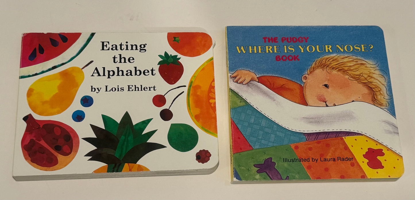 #187 Eating the Alphabet Board Book and Where Is Your Nose Board Book