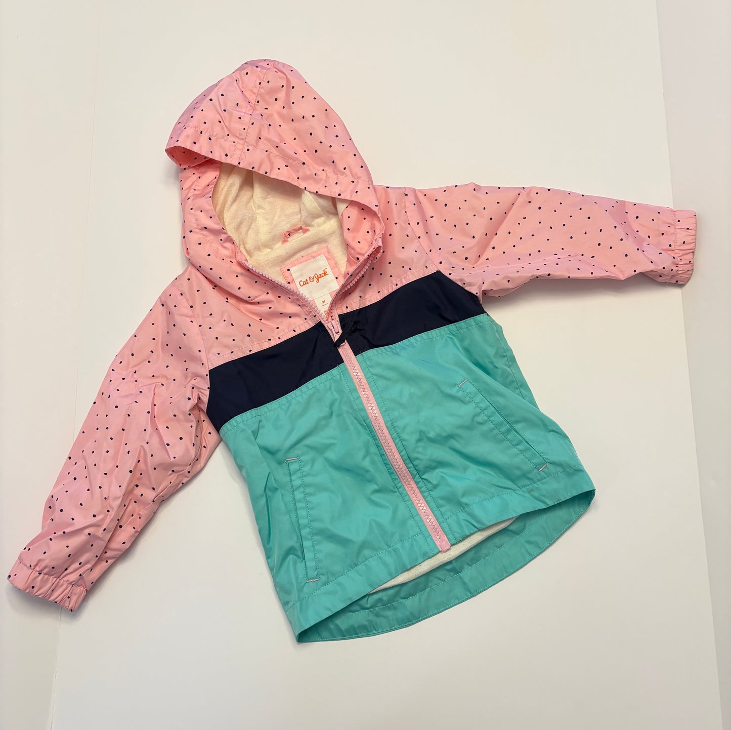#121 Girls 2T Cat&Jack windbreaker jacket, GUC