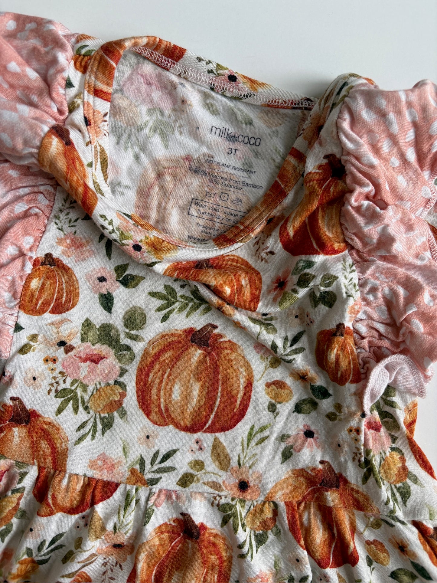 Seller #105 - 3T Girls Milk + Coco Pumpkin Dress GUC