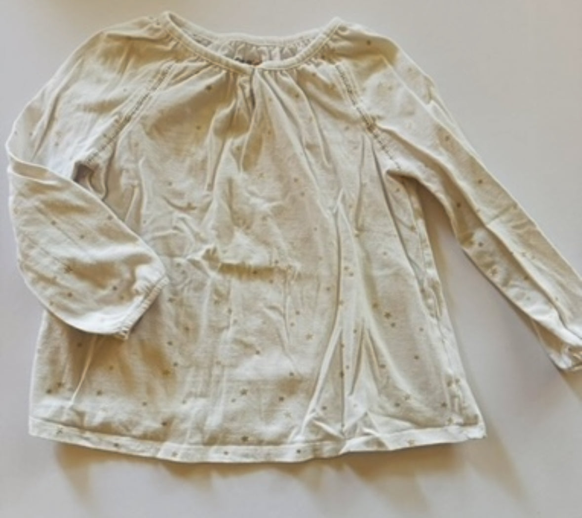 # 92 girls 4 t white gold star spring top