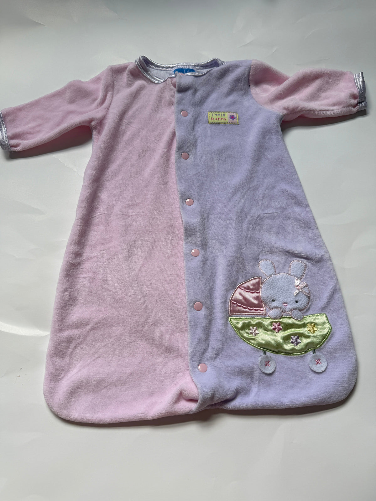 #170 Bon Bebe little bunny velour sleep sack girls newborn