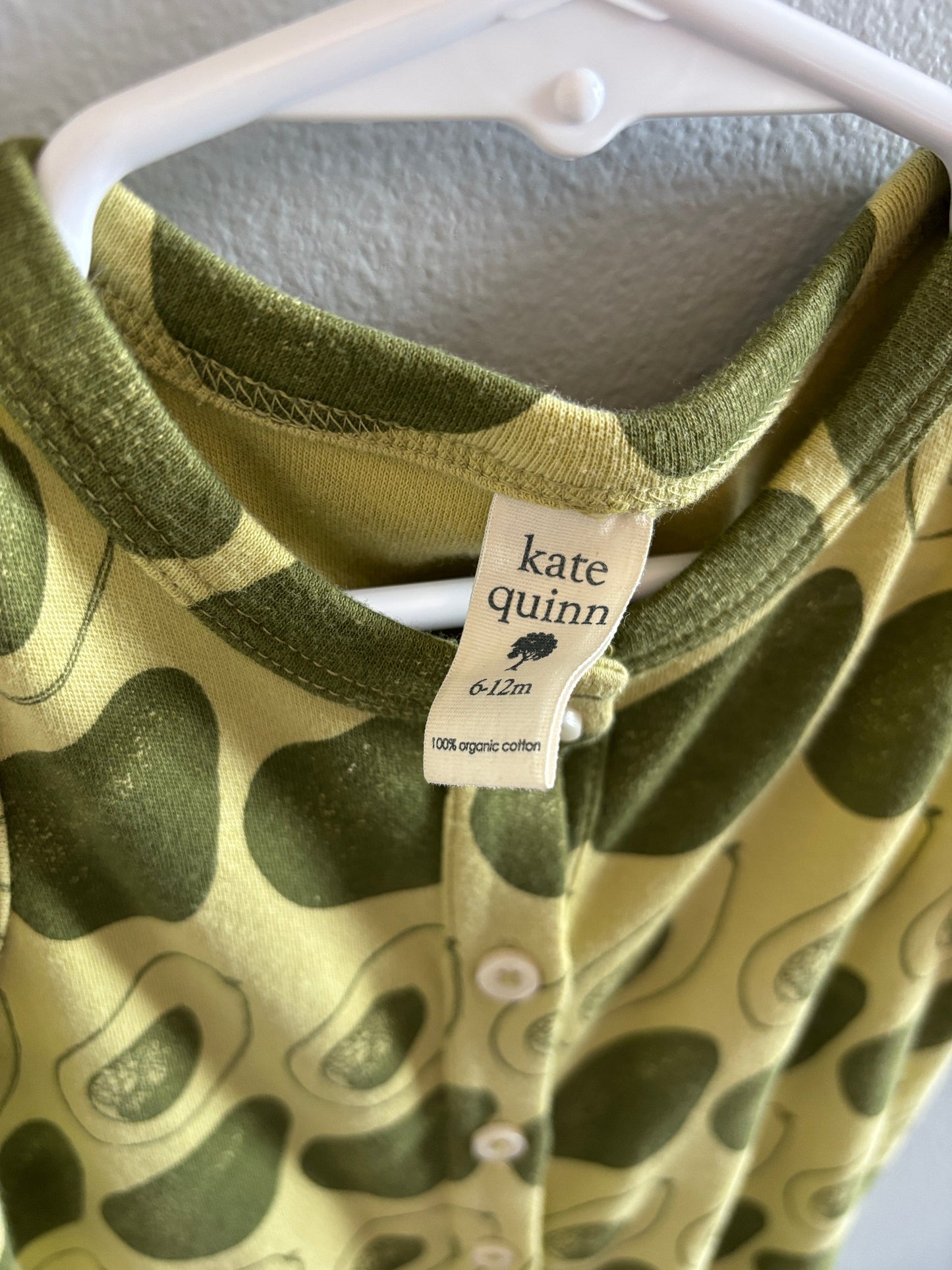 *Reduced* #148 Kate Quinn 6-12m Sleeveless Romper- Avocado