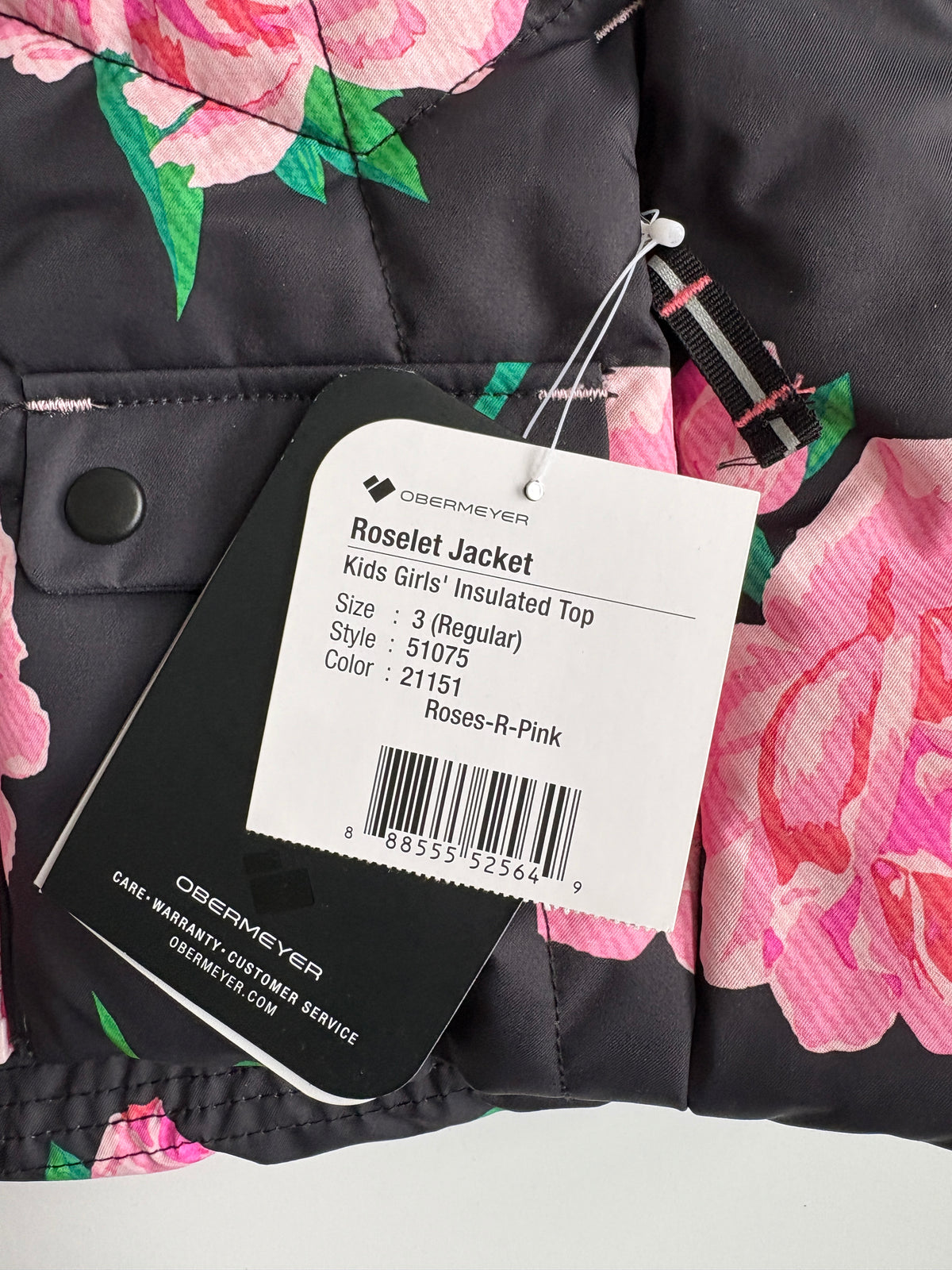 Seller #105 - Girls 3T Obermeyer Rose Floral Ski Jacket NWT