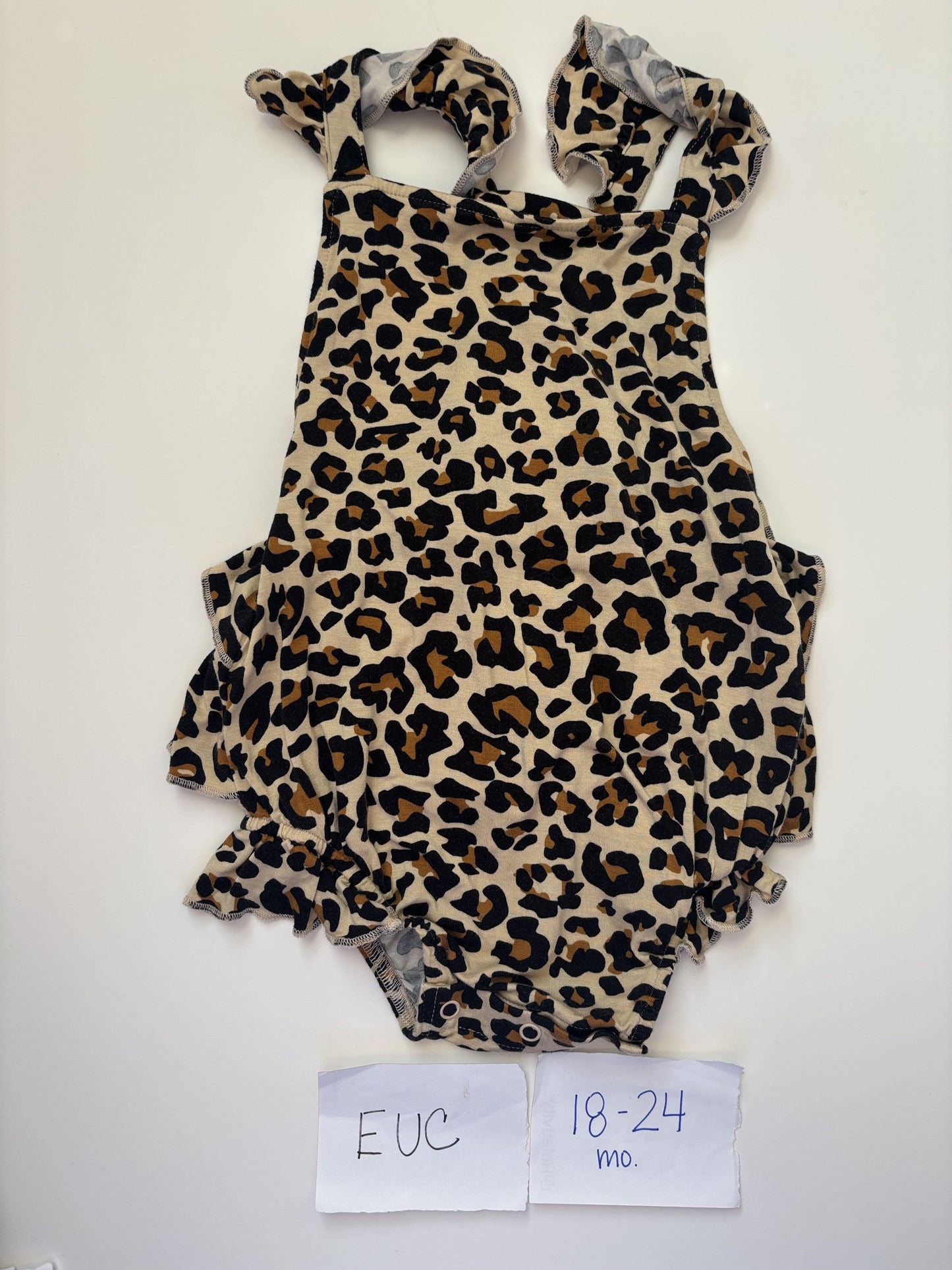 #77 - 18-24 Mo - EUC Posh Peanut - Lana Leopard Romper
