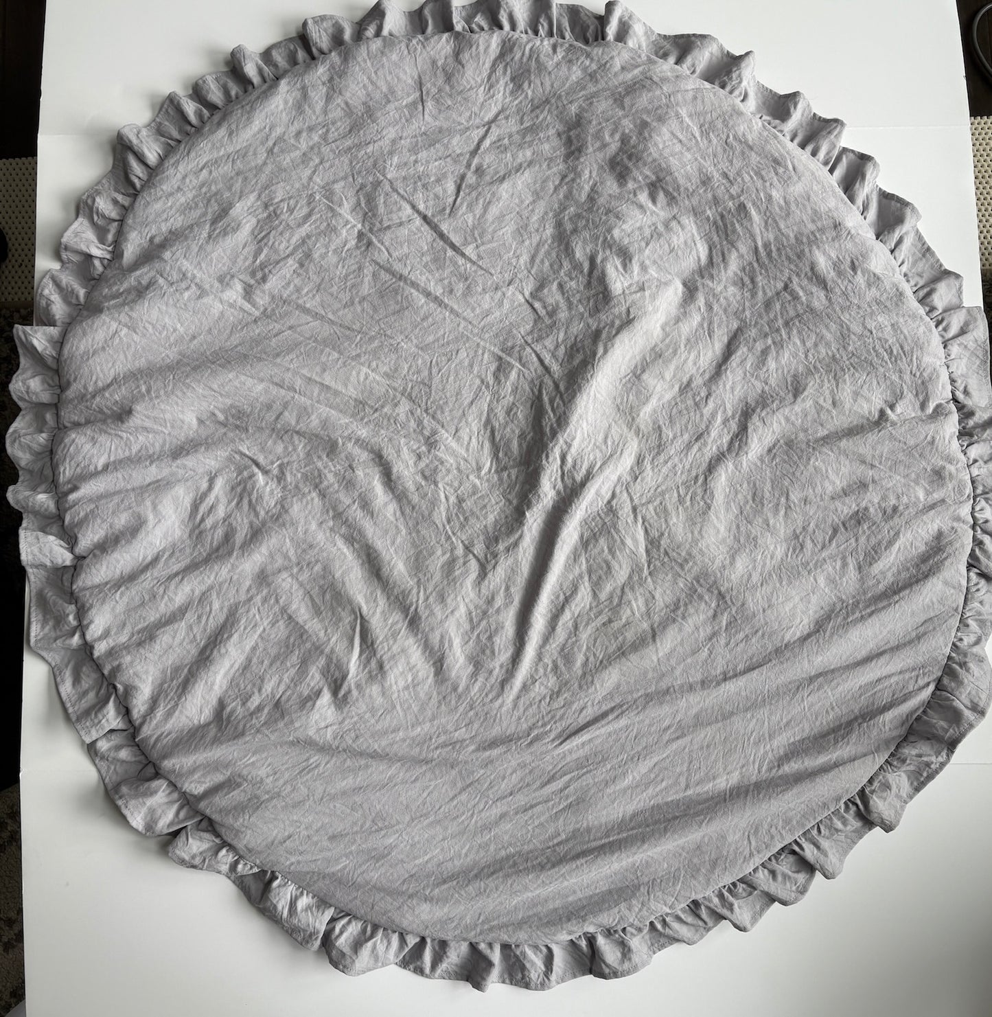 Seller #105 - Gray Ruffle Baby Play Mat GUC