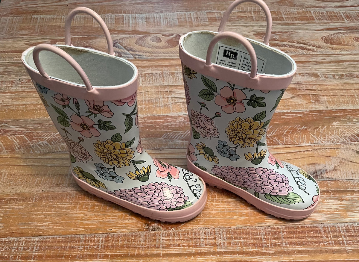 #4 HB Girls Floral Rain boots size 9c